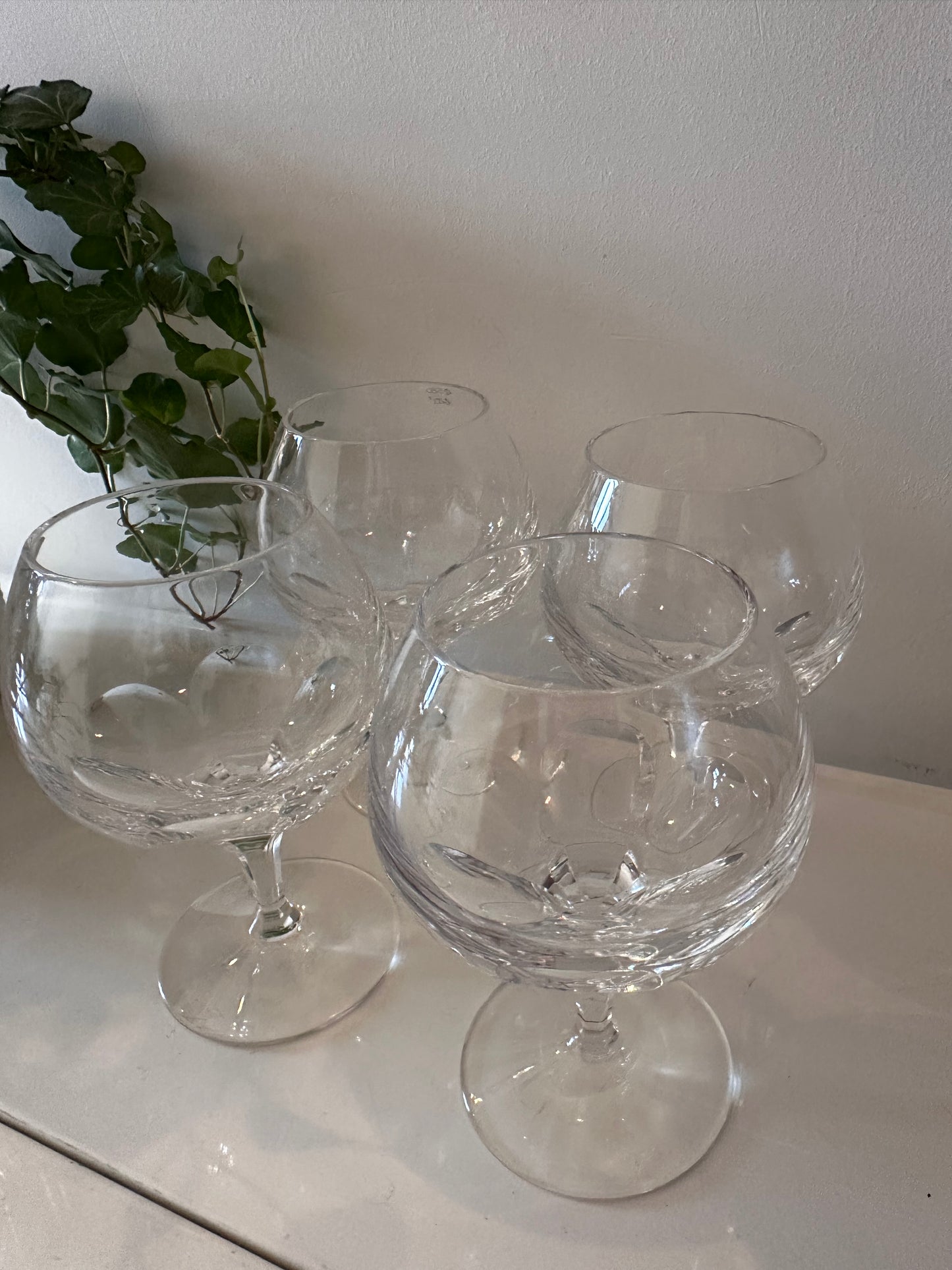 Set van 4 kristallen cognac glazen