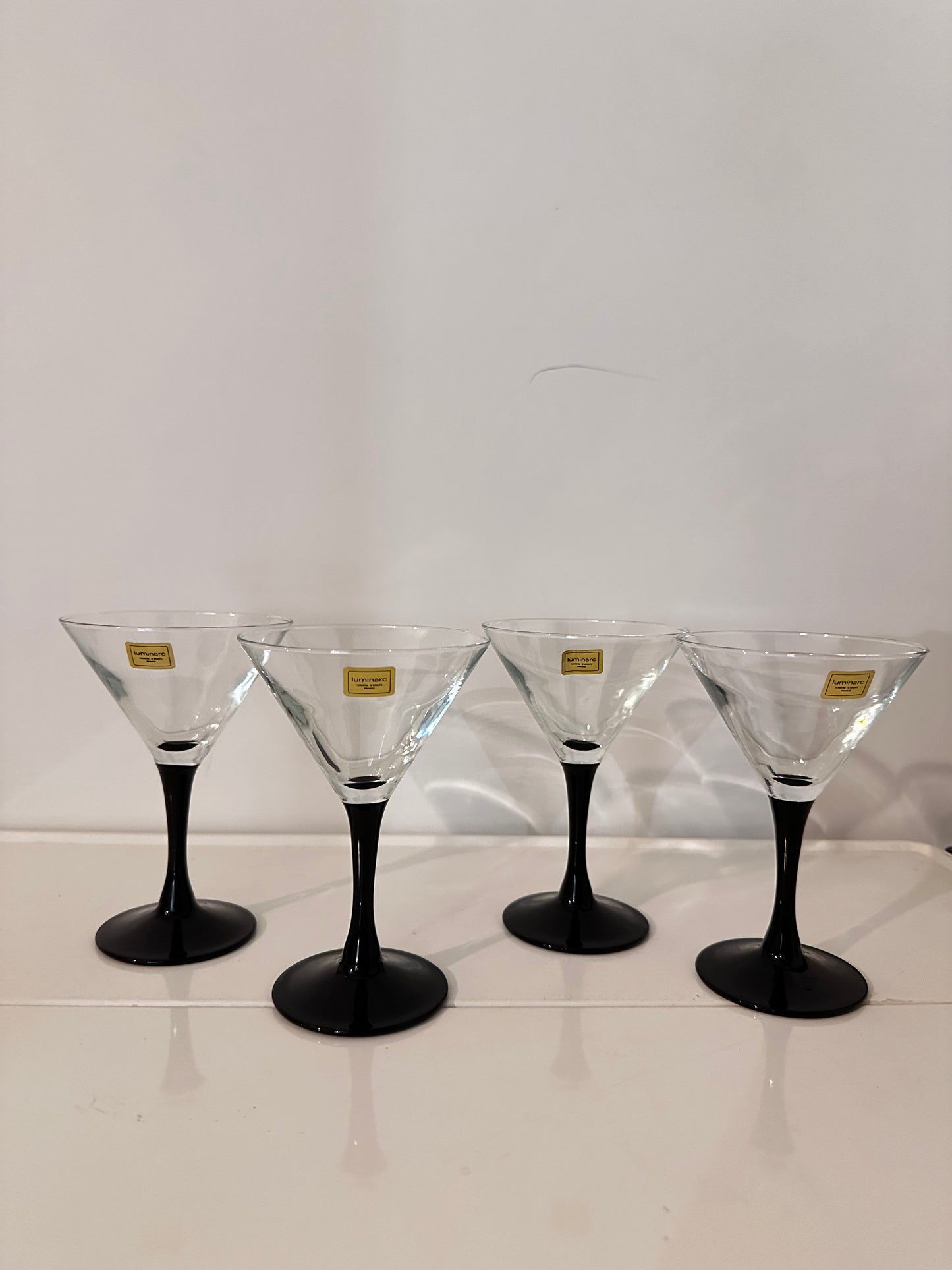 4 Luminarc Cocktail Martini glazen vintage