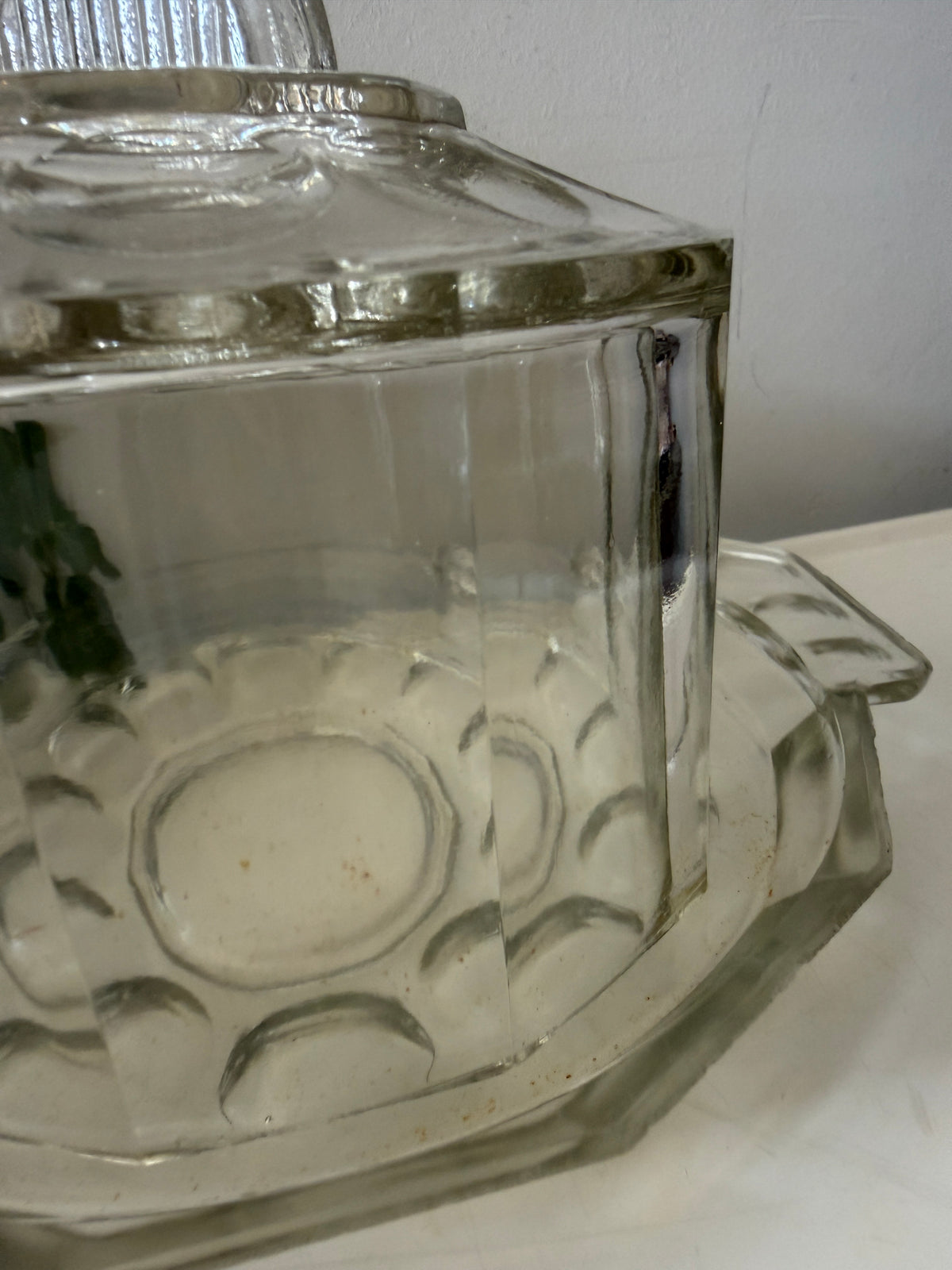 Art Deco glazen Kaasstolp