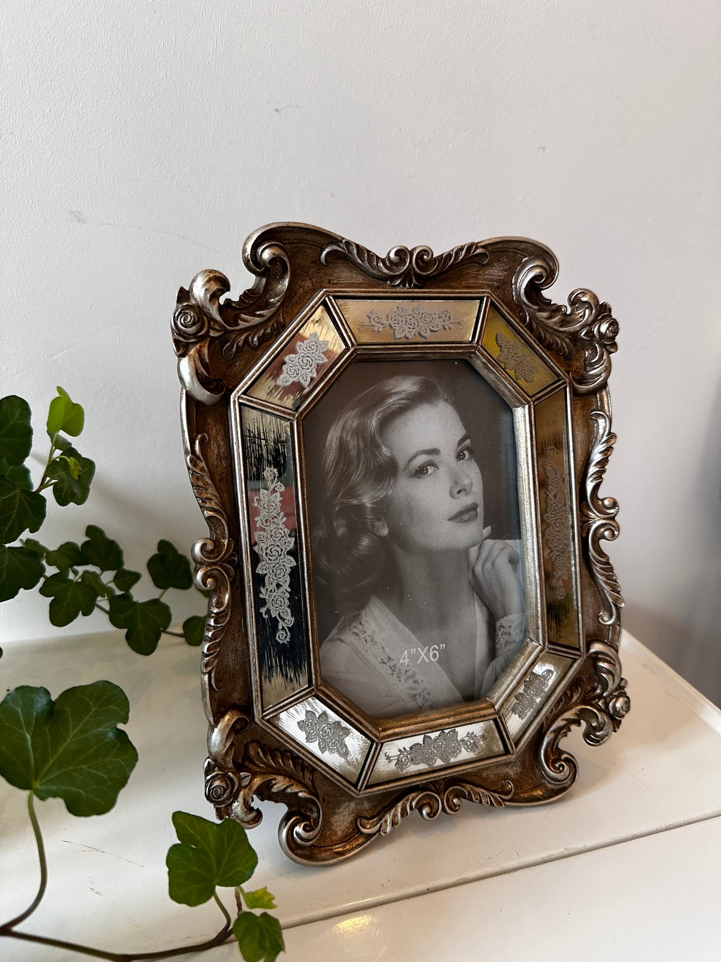 Fotolijstje vintage met spiegeltjes en zilverkleurige omlijsting