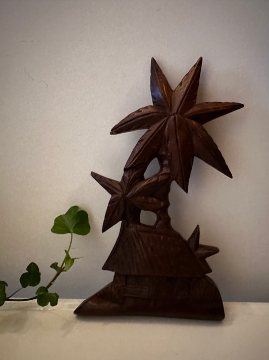 Houtsnijwerk vintage wanddecoratie