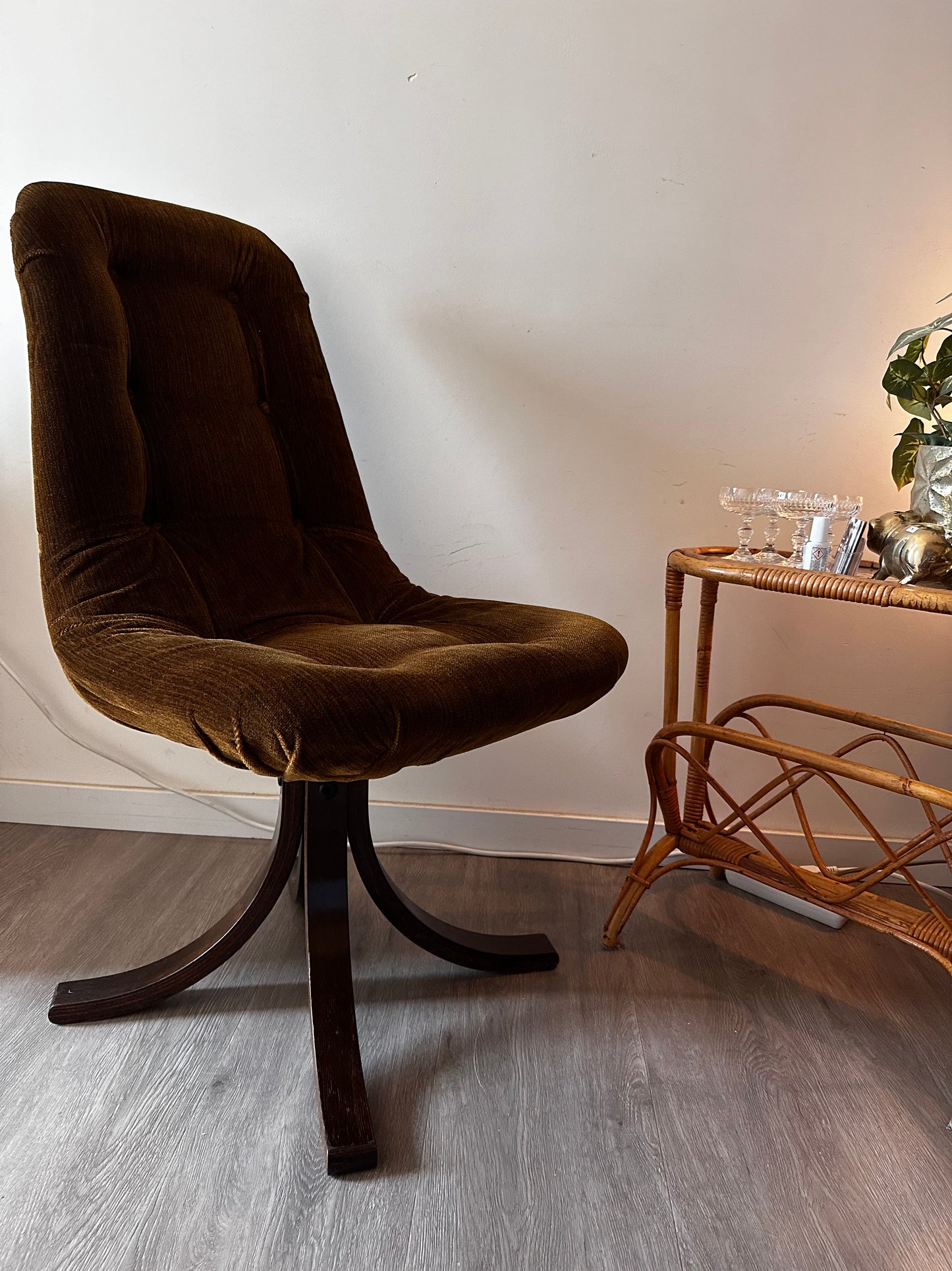 Vintage Jaren 70 fauteuil draaifauteuil Scandinavië