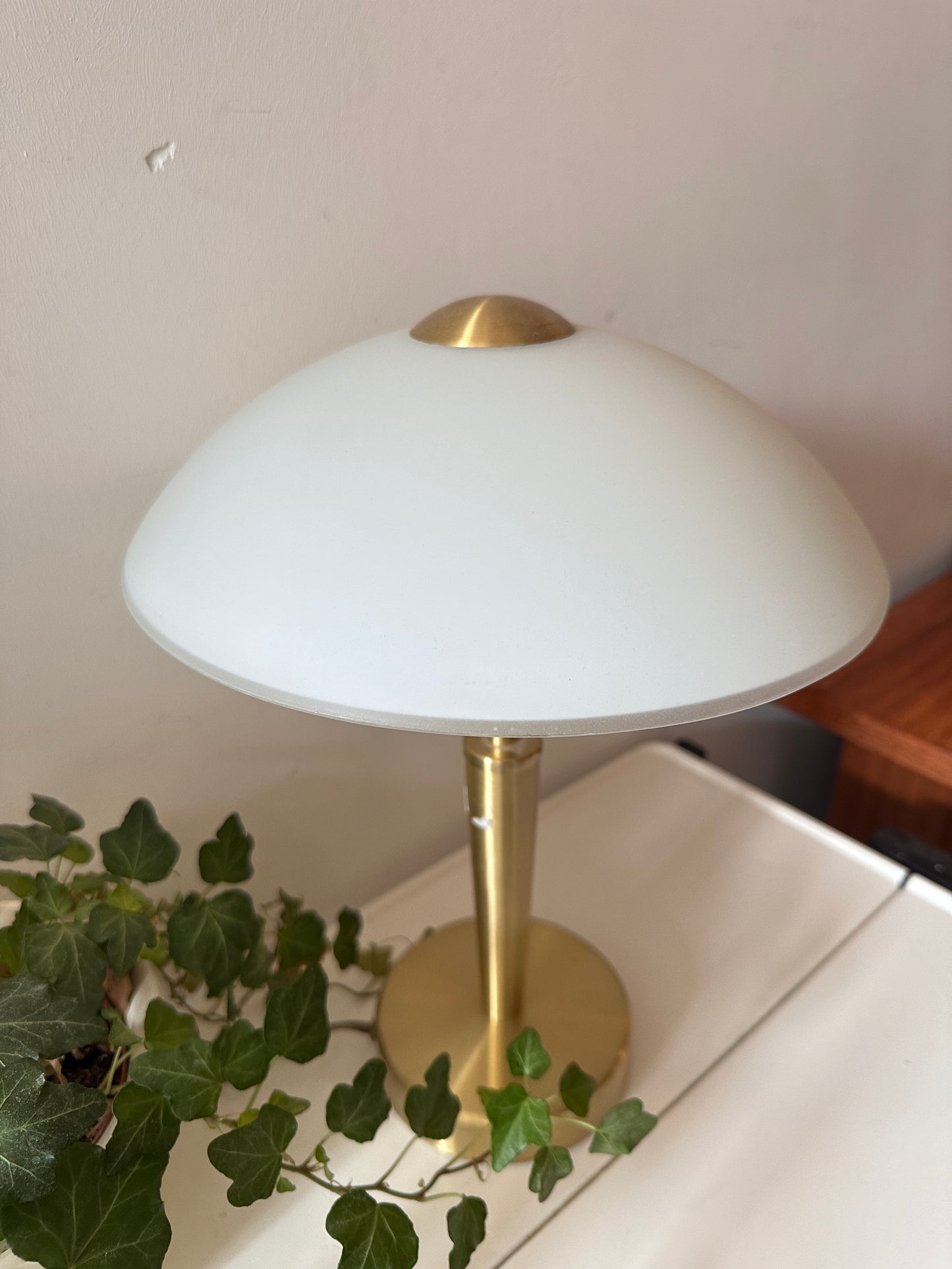 Messing lamp met mushroom kap