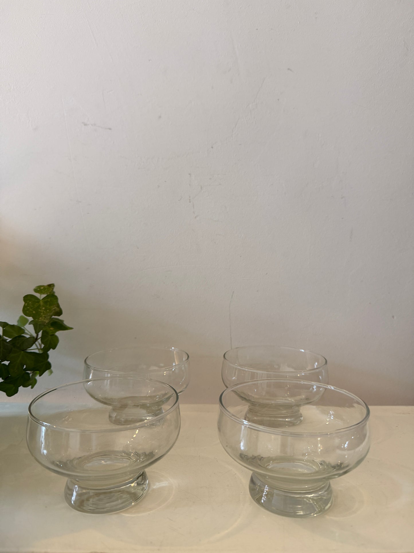 Set van 4 kristallen coupe glazen
