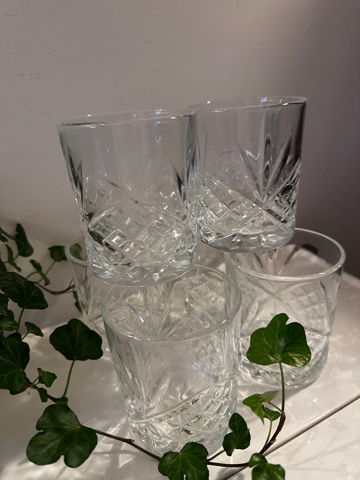 Set van 6 vintage whiskey glazen