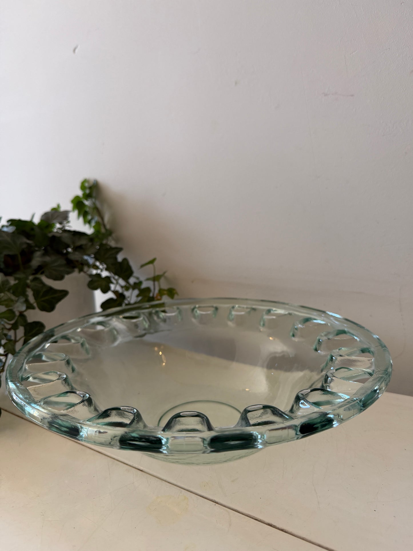Mid Century schaal Georgia Green Glas