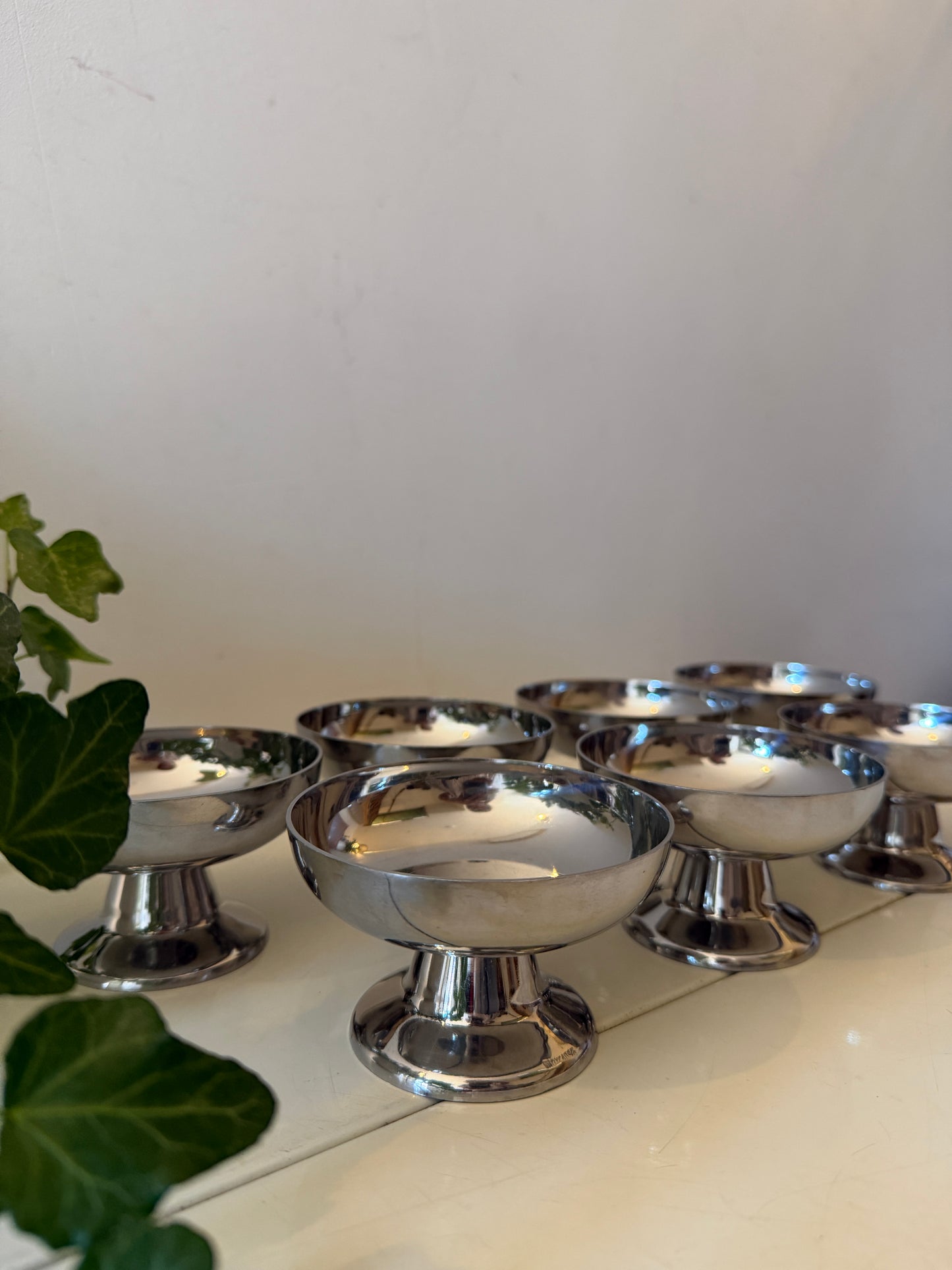 Set van 7 Chrome ijscoupes