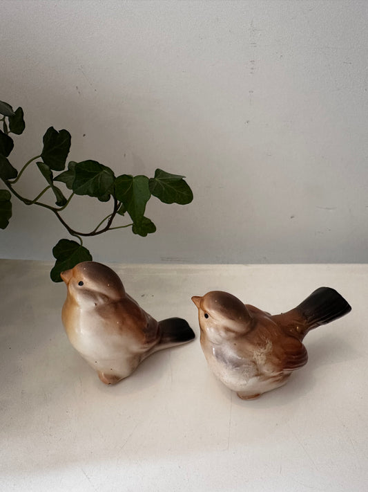 Set van 2 porseleinen vogeltjes