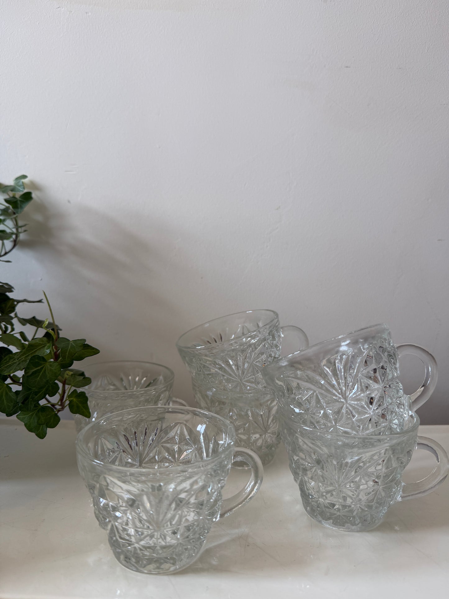 Set van 6 kristallen kopjes/ koffiekopjes