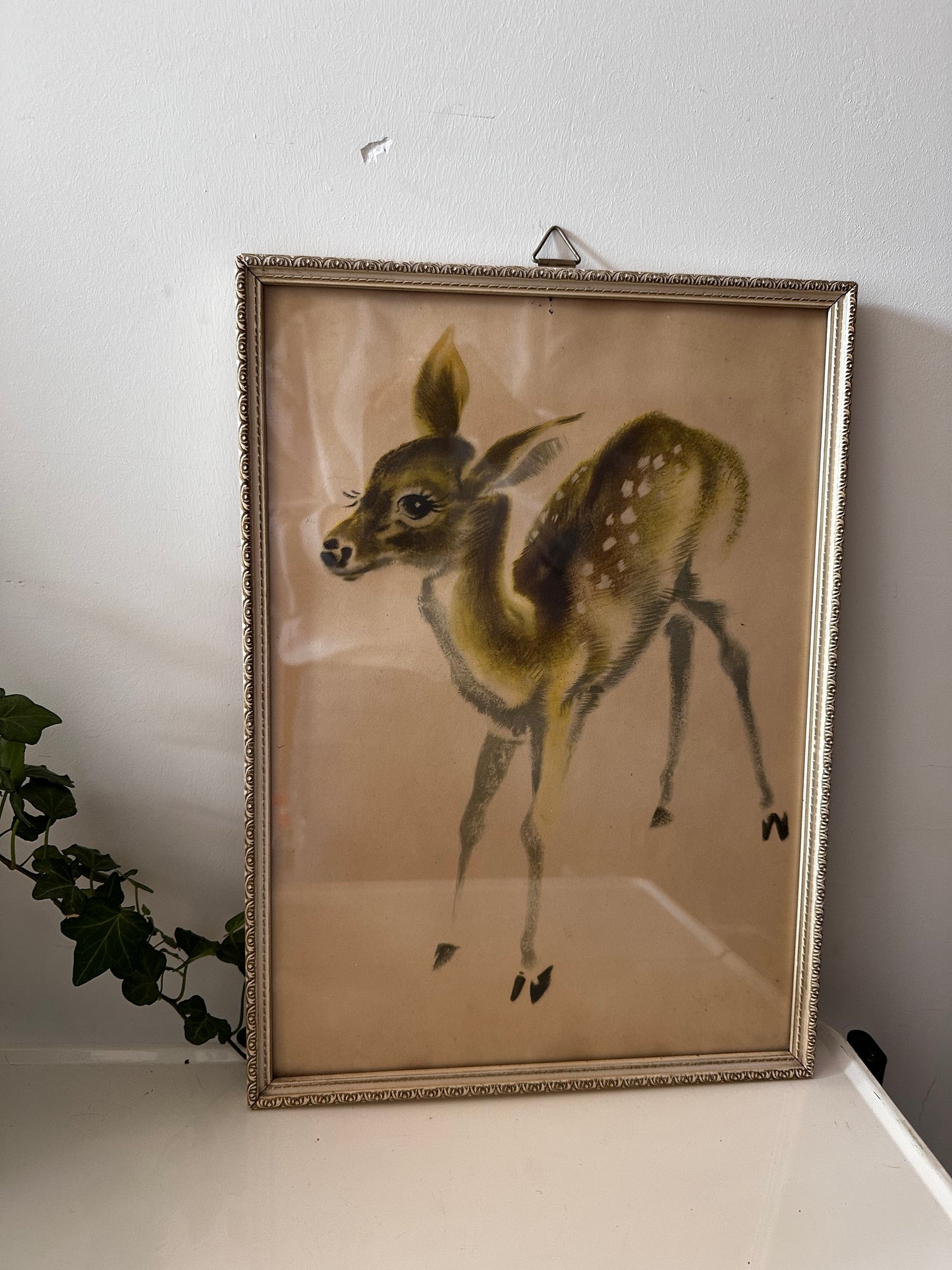 Lijst vintage met prent hertje Bambi jaren 60