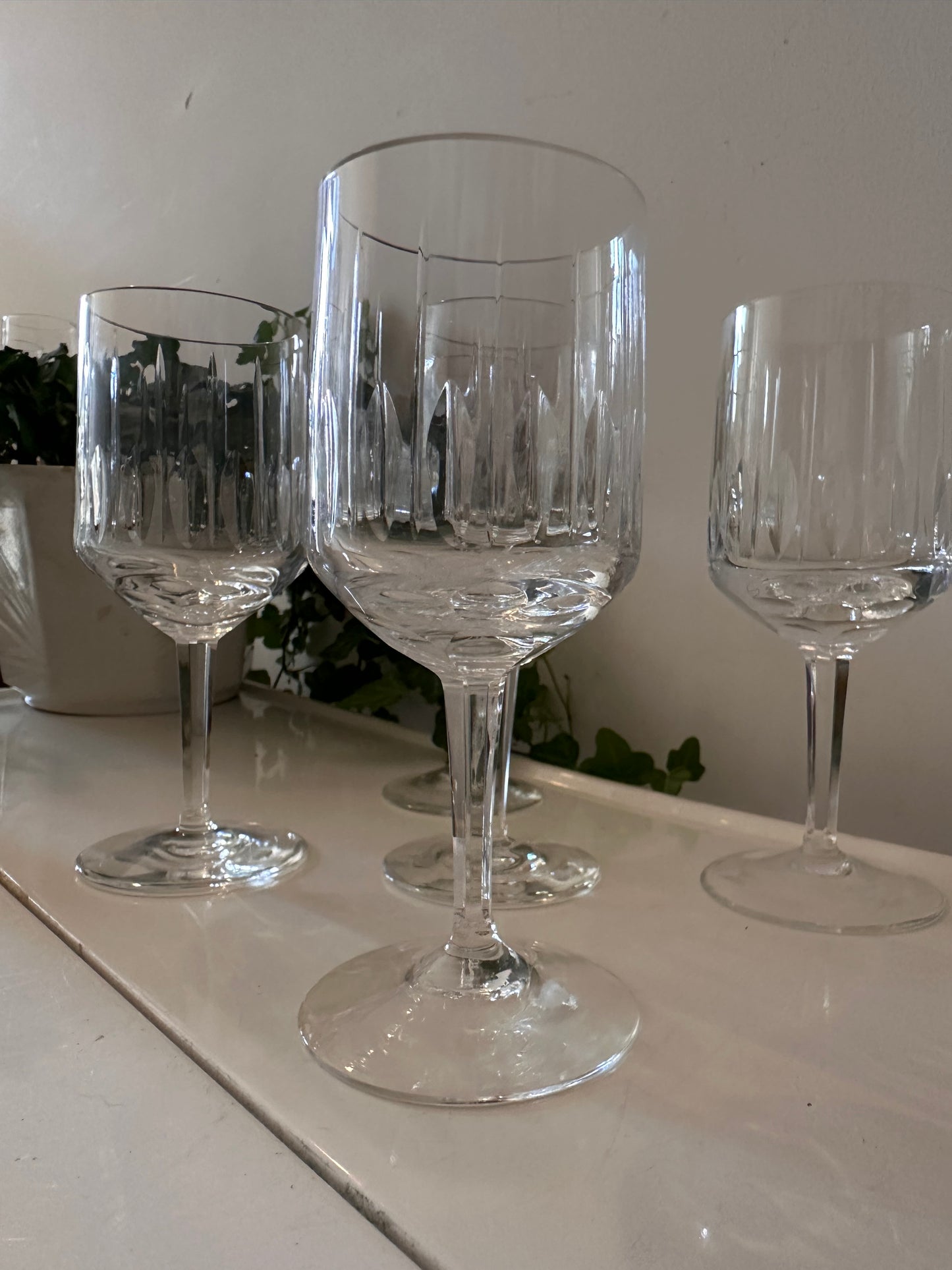 Set van 5 kristallen voetglazen Jaren 60