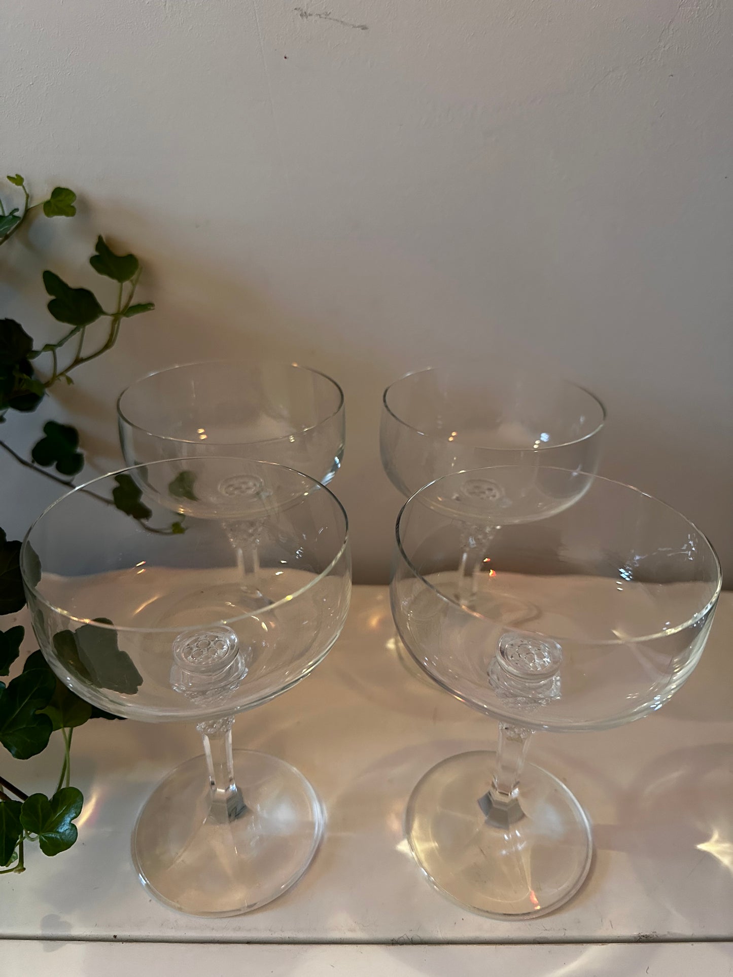 Kristallen coupe champagne glazen set van 4