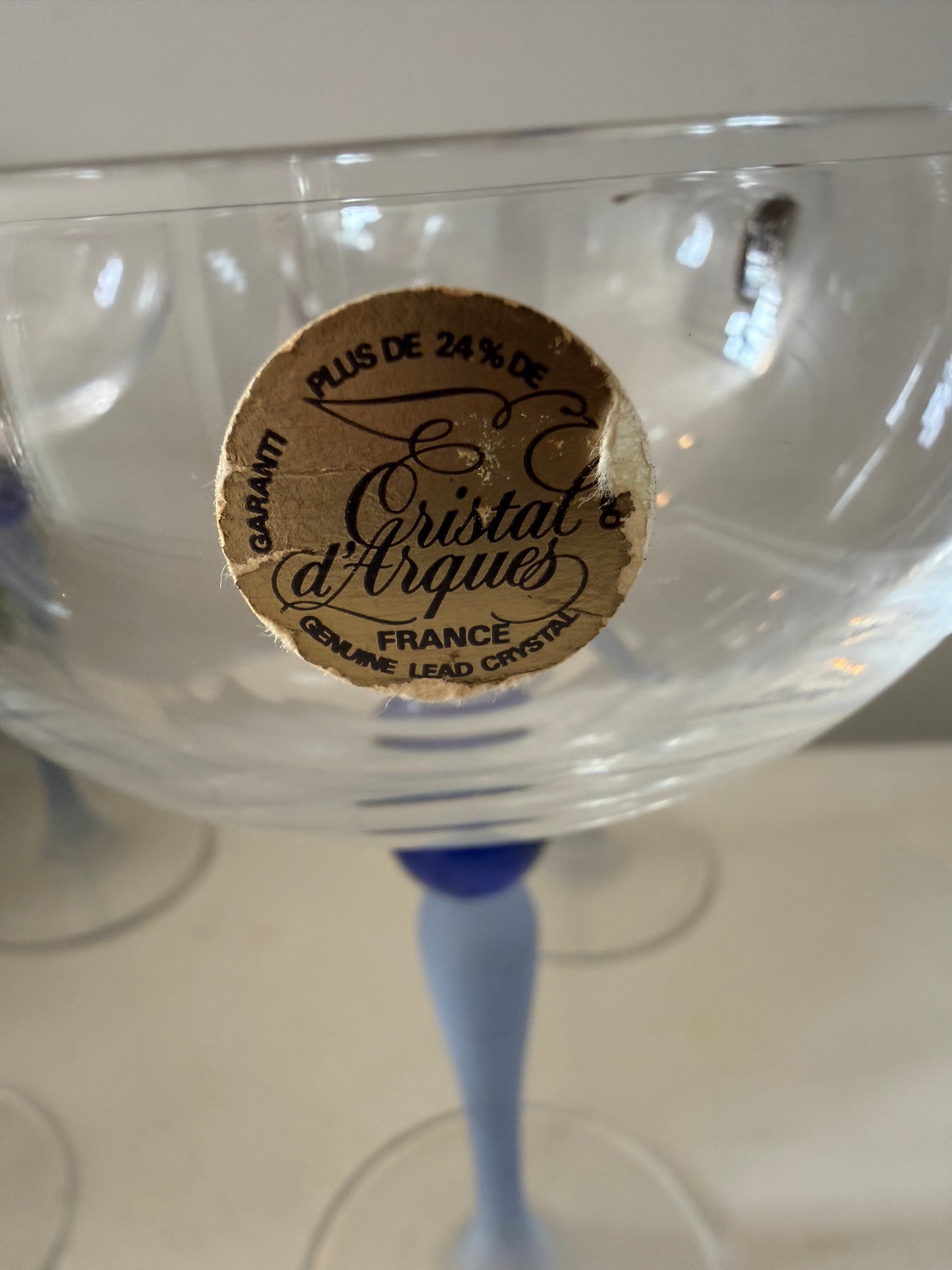 Set van 4 kristallen champagne coupes Cristal D’argue