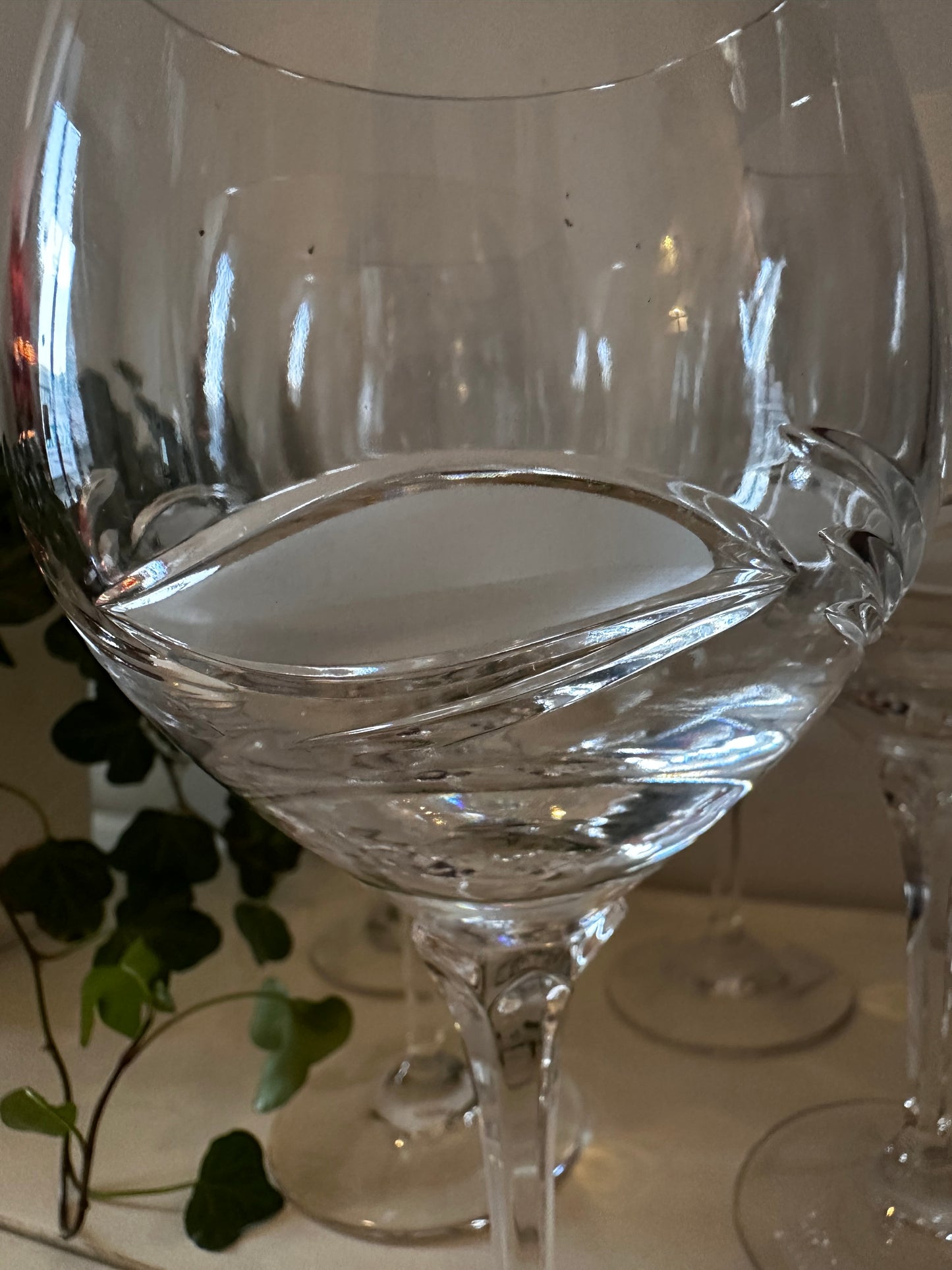 6 zwaar kristallen glazen vintage