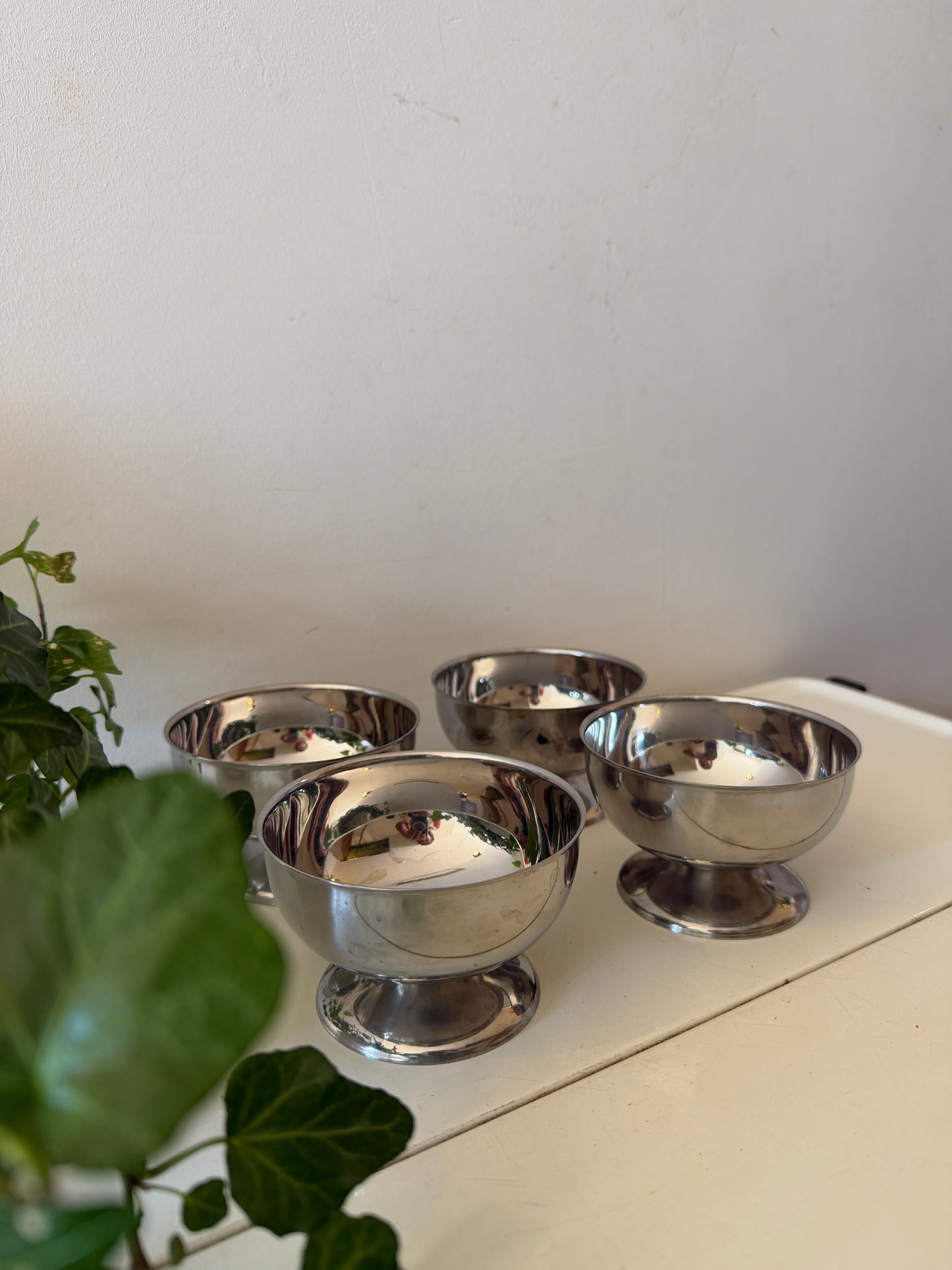 Set van 4 Chrome coupe glazen