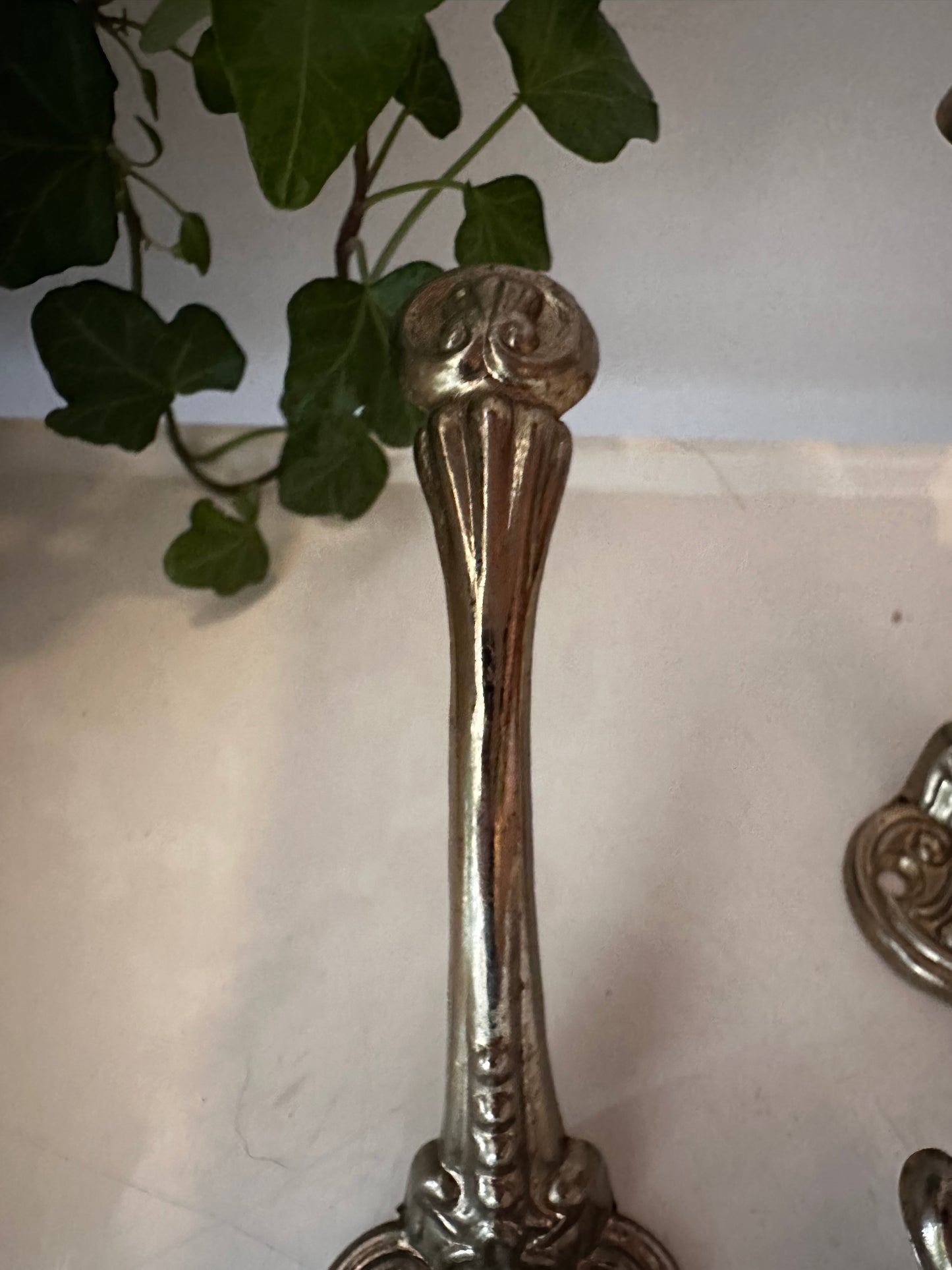 Set van twee messing wandhaken