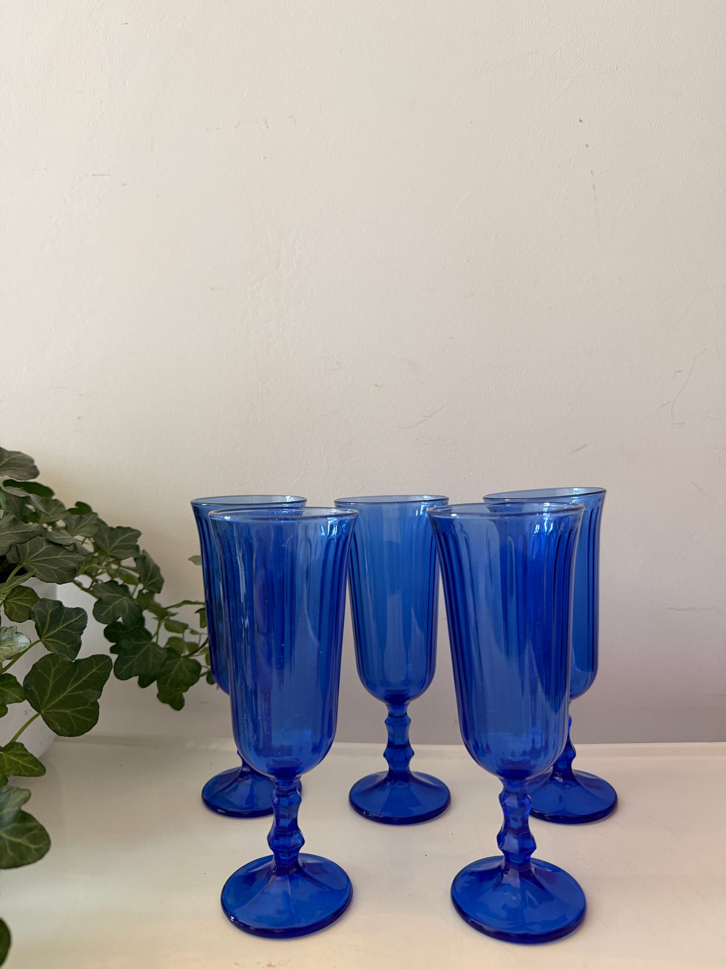 Set prachtige blauwe flutes