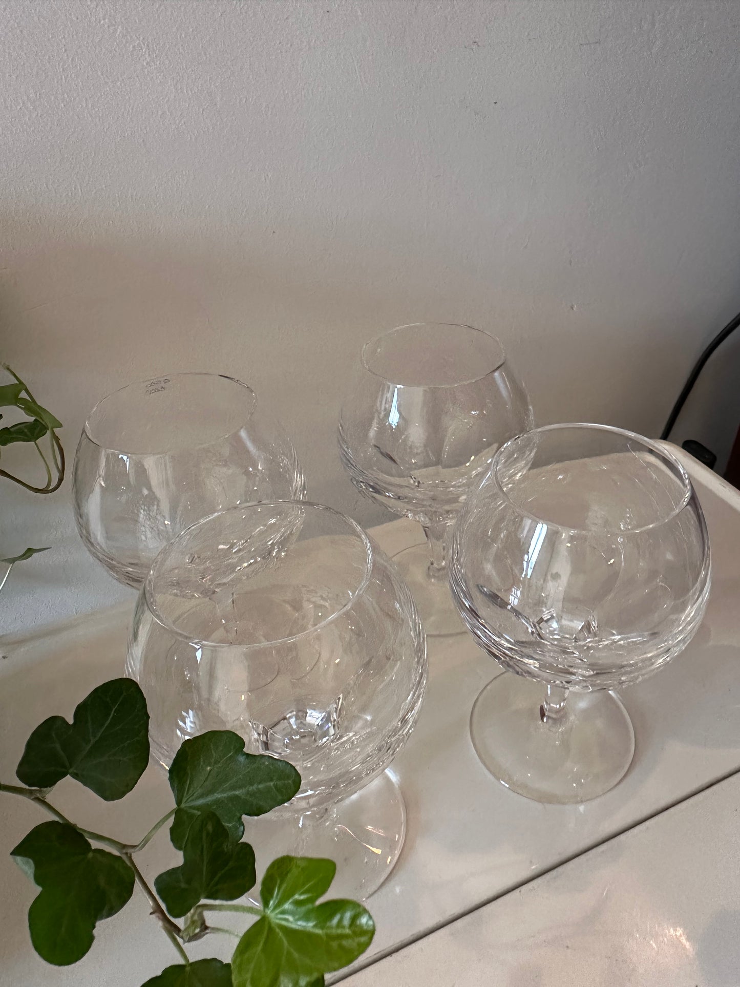 Set van 4 kristallen cognac glazen