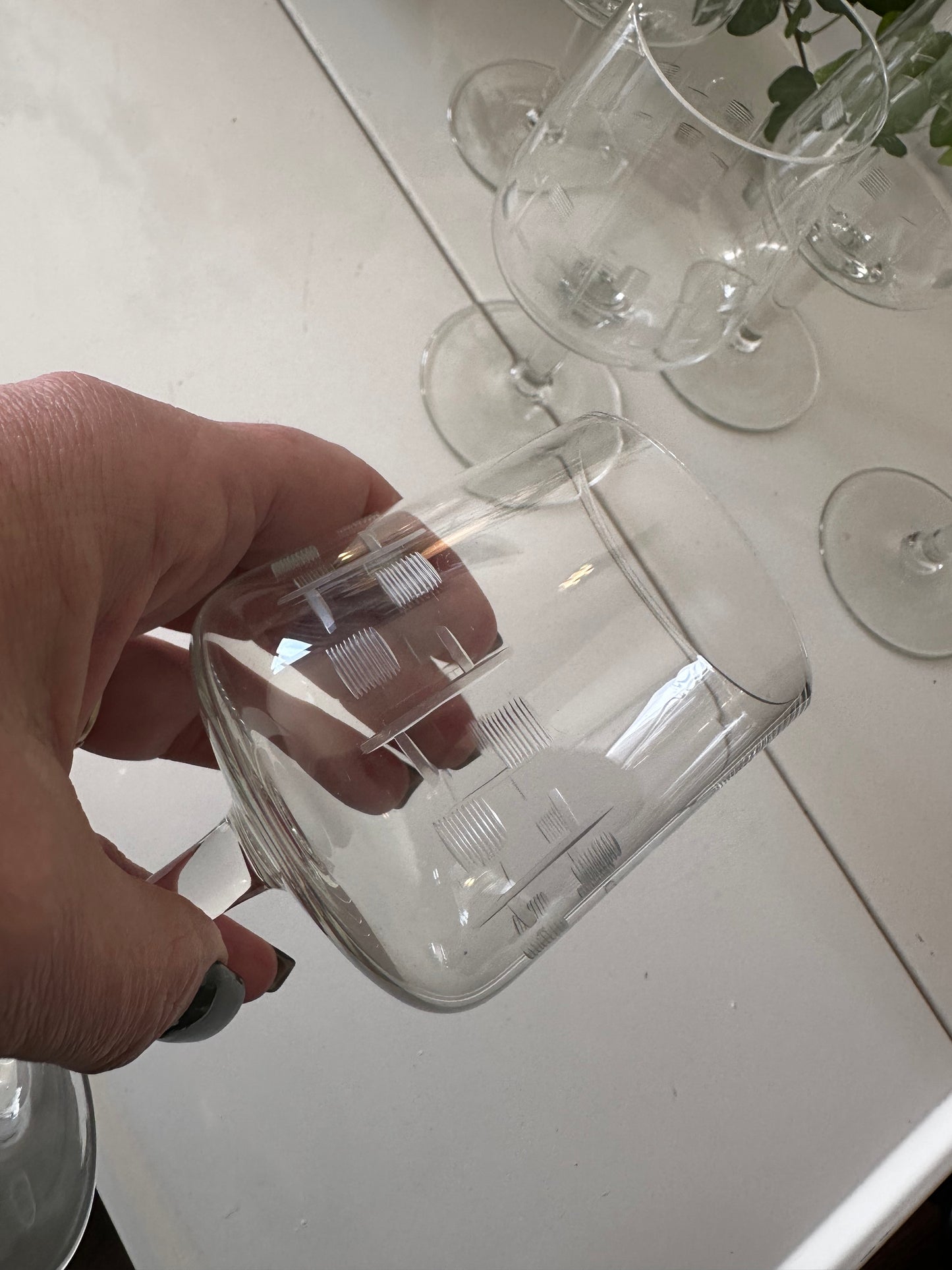 Set 5 likeurglaasjes jaren 50 vintage