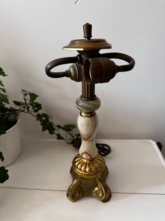 Marmer met messing vintage lamp