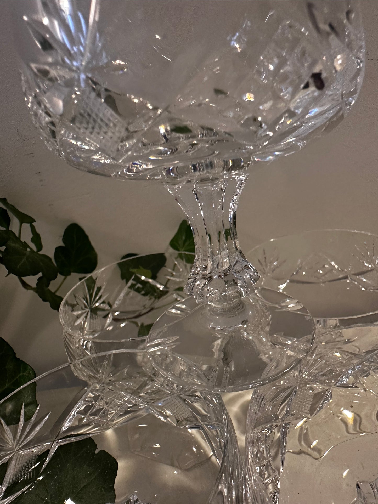 5 vintage kristallen likeurglaasjes