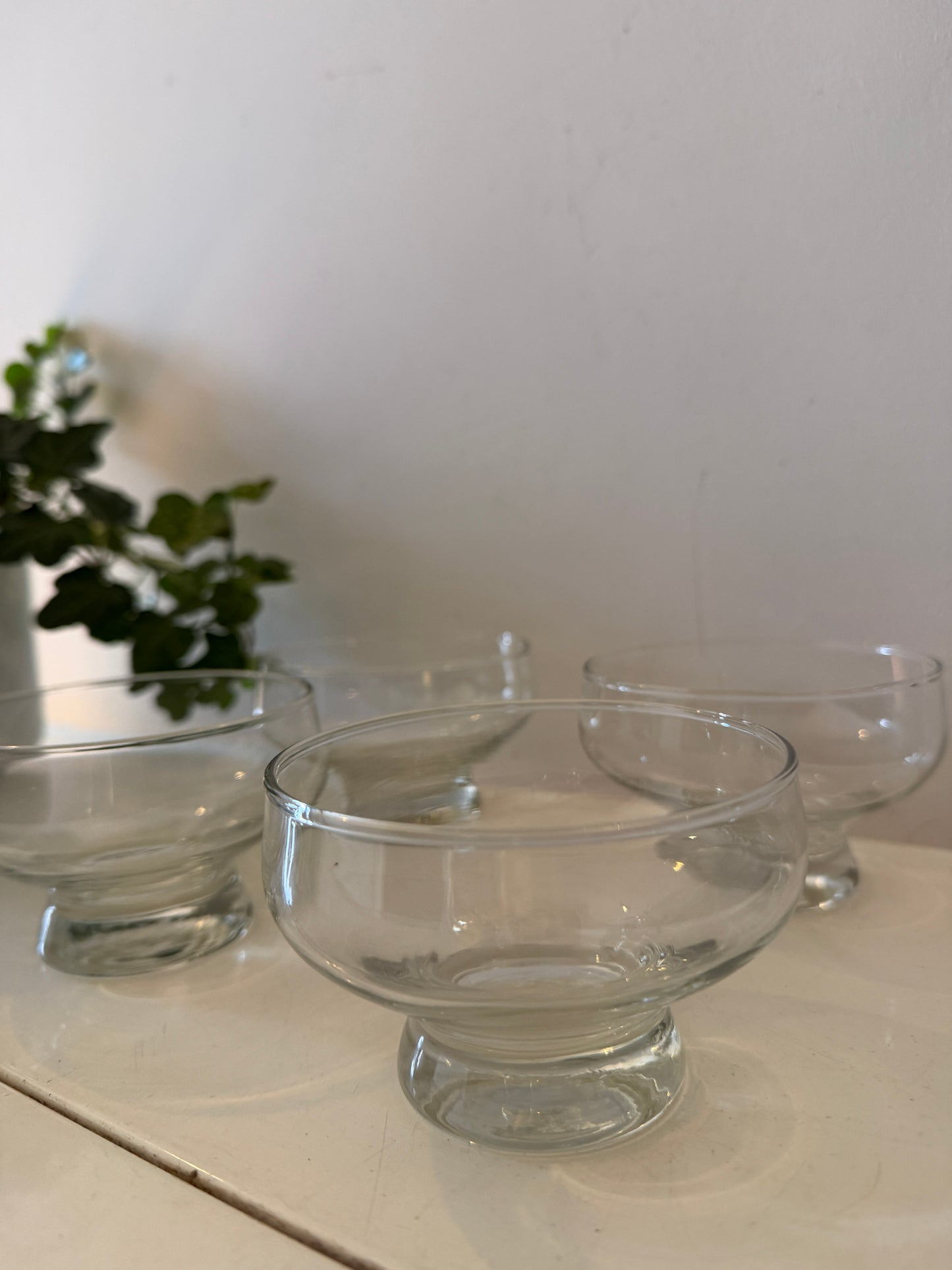 Set van 4 kristallen coupe glazen
