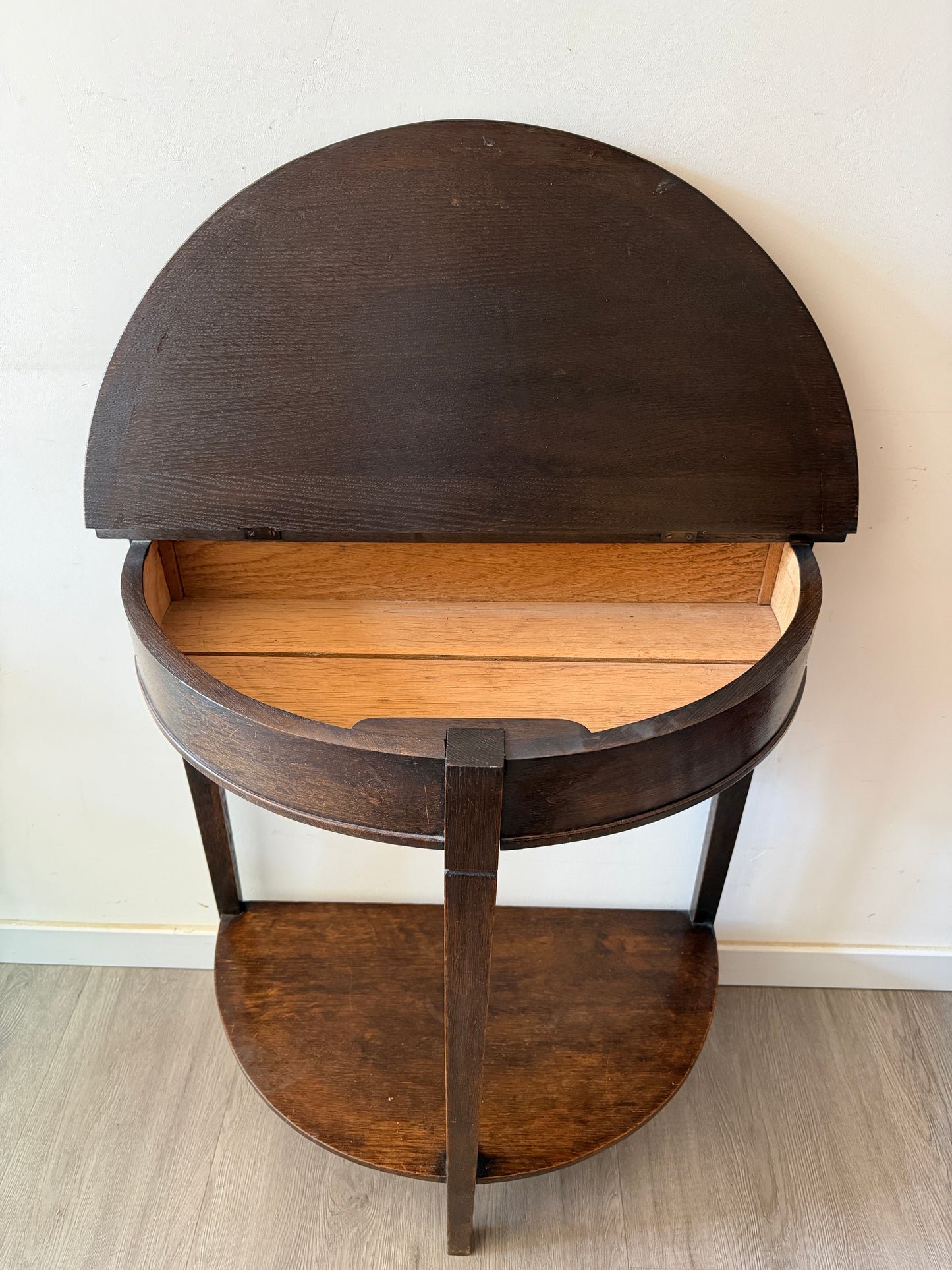 Half rond bijzettafeltje console vintage