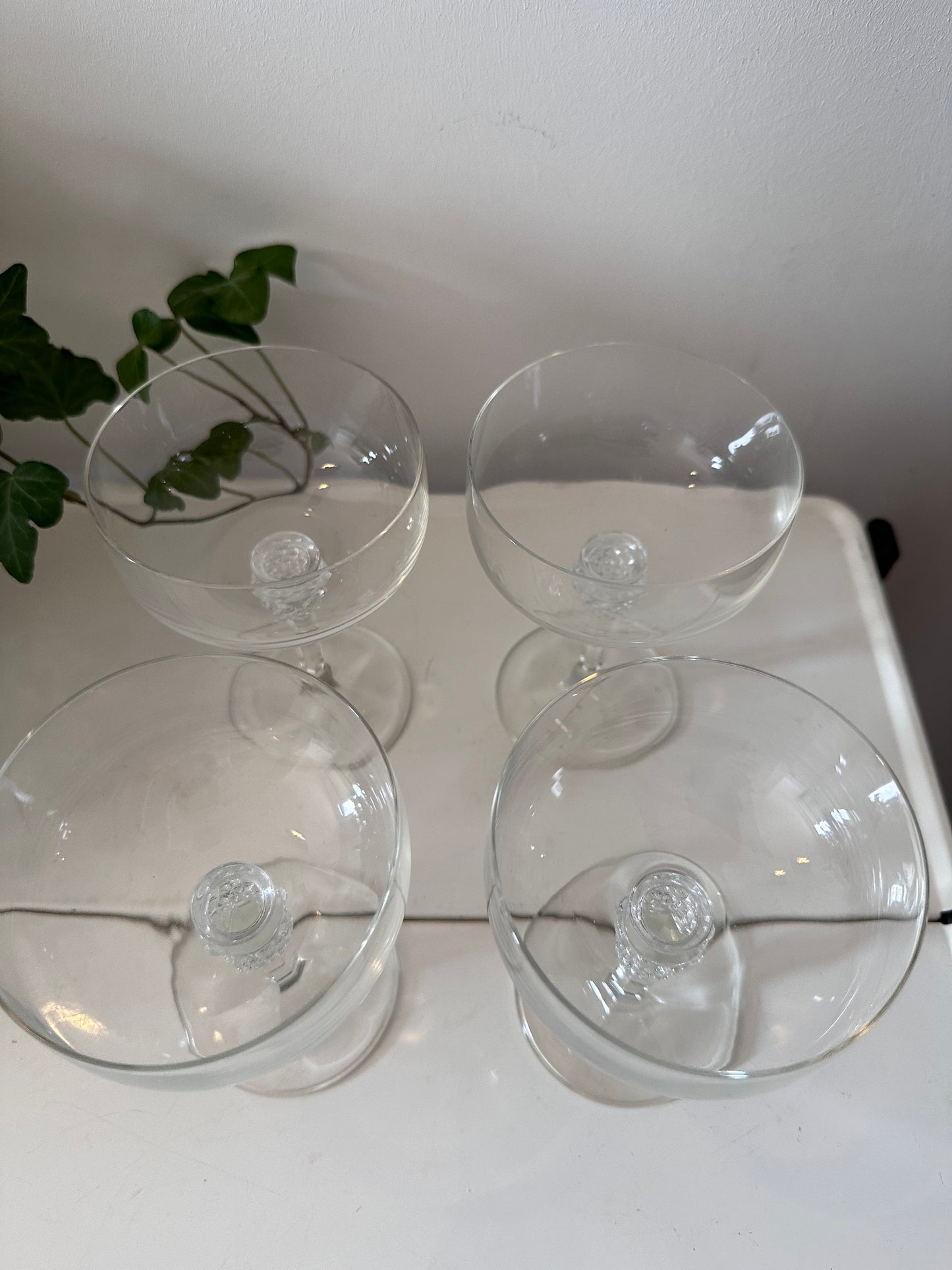 4 delige set coupe champagne glazen kristal