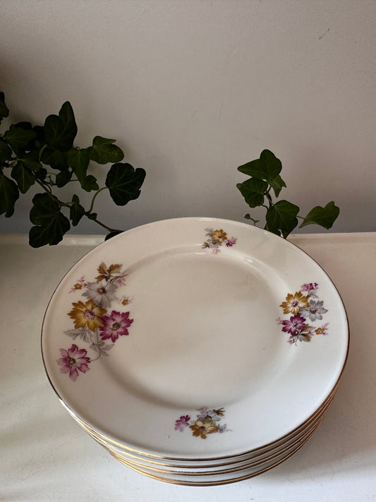 Porseleinen bordjes met bloemetjes