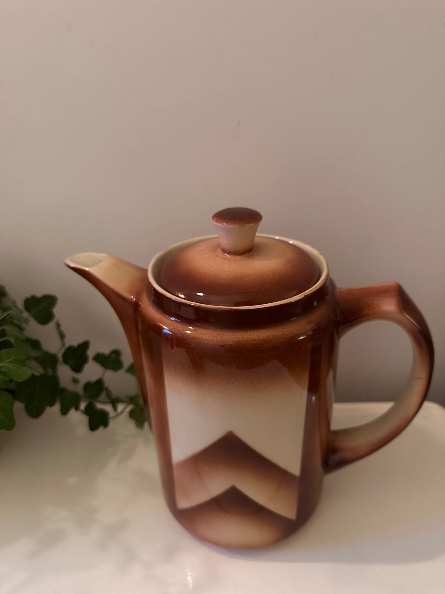 Jaren 70 koffiekan bruin beige