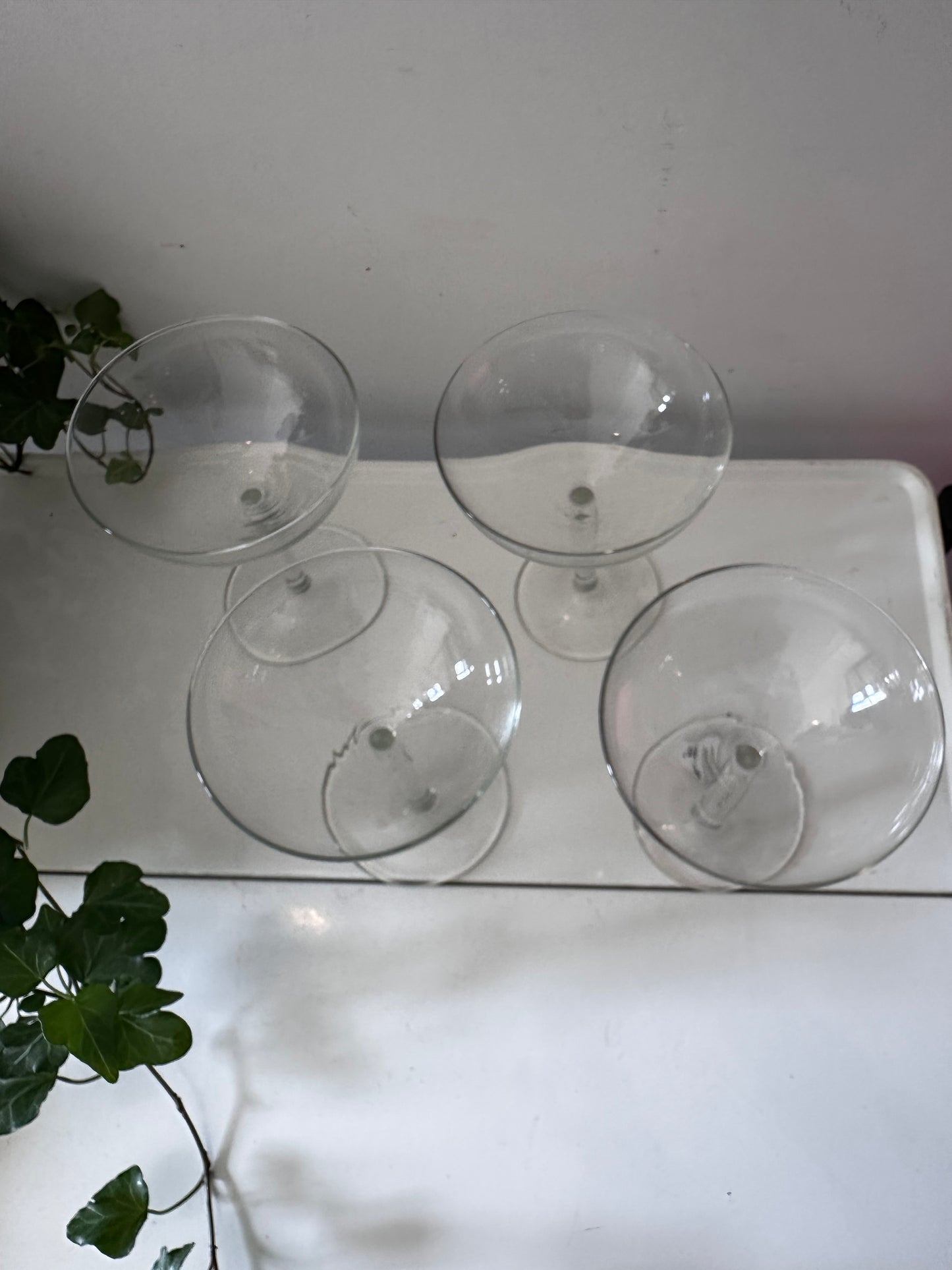 Set van 4 kristallen coupé champagne glazen