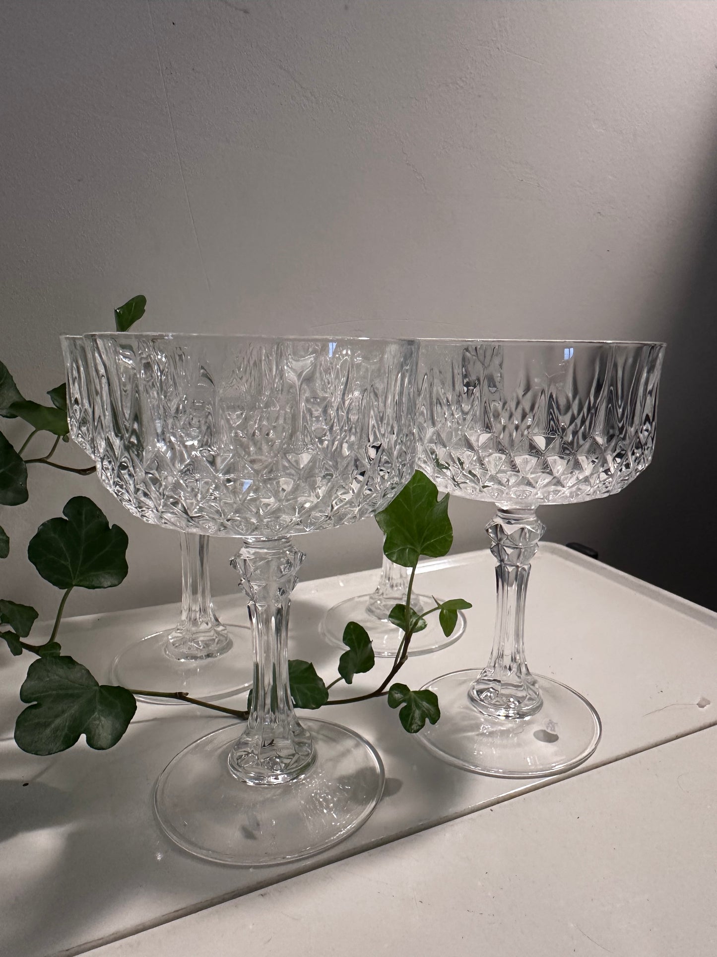 Set kristallen coupe champagne glazen