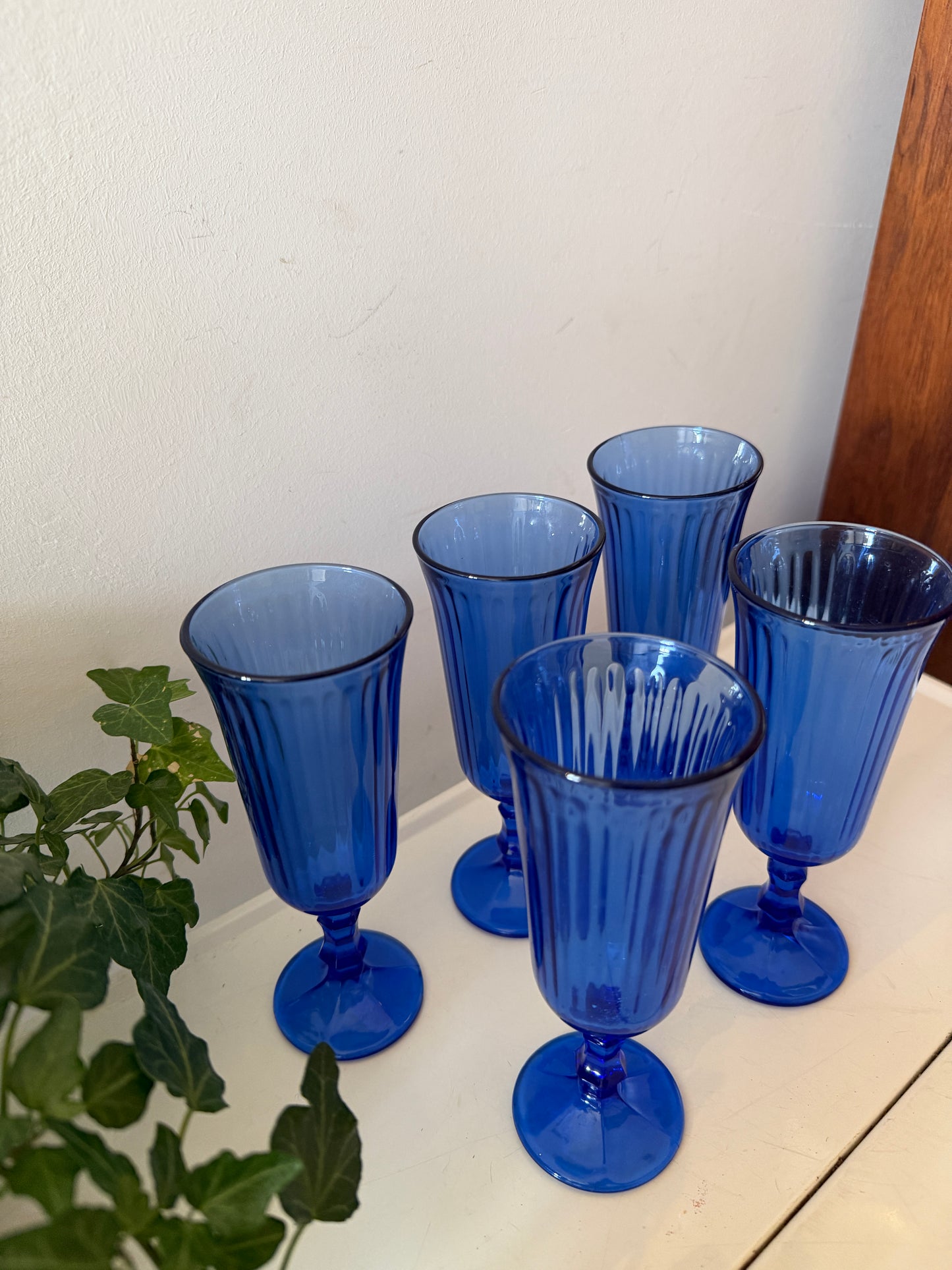 Set prachtige blauwe flutes