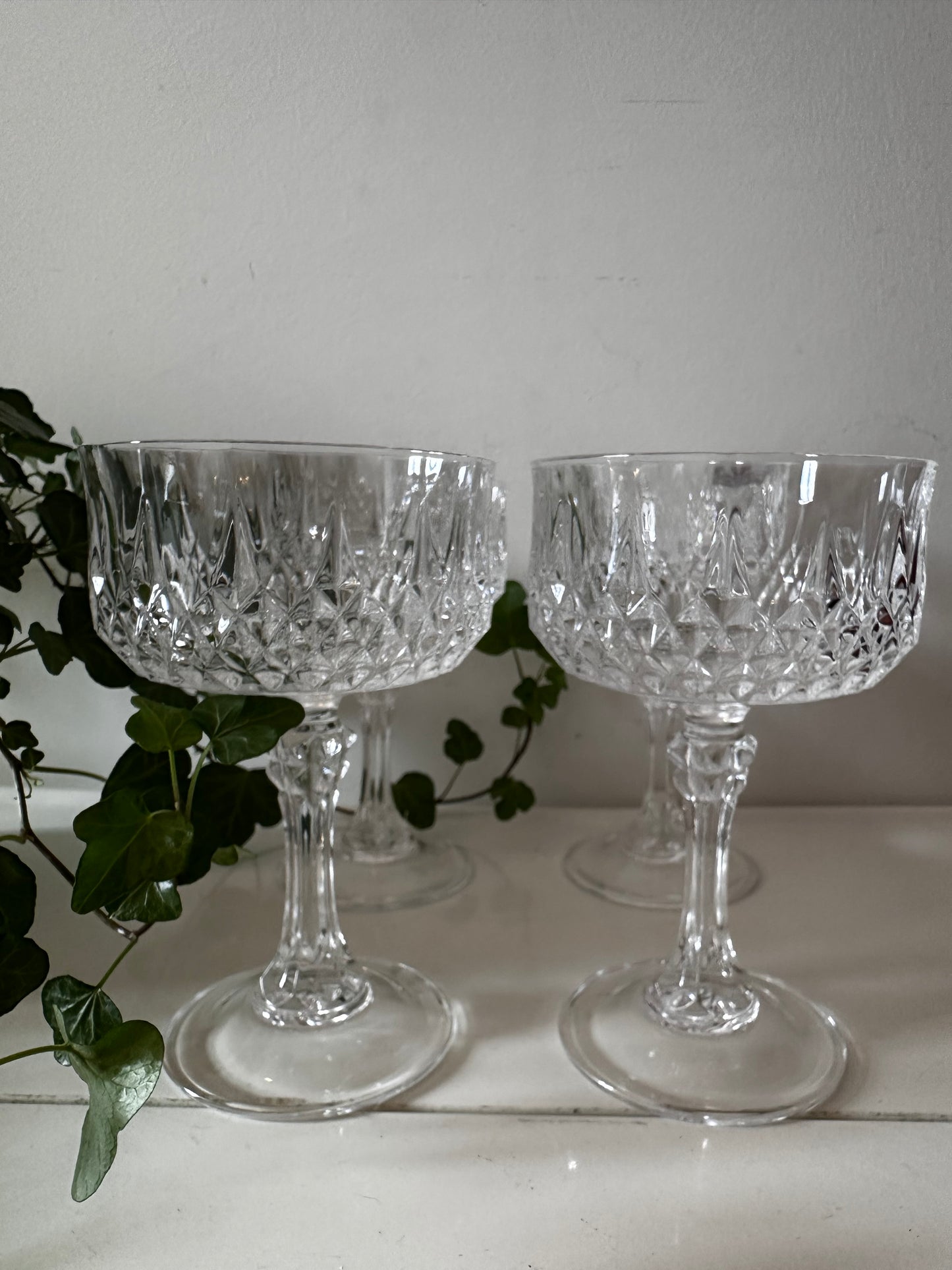 Set van 4 kristallen coupé champagne glazen