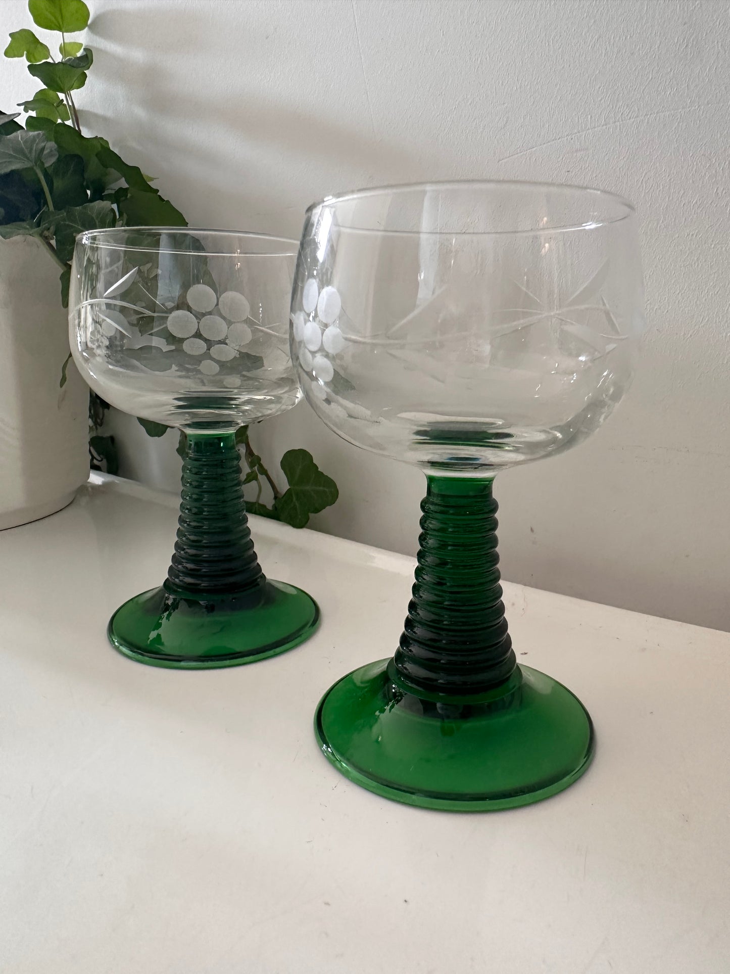 Set van 2 Roemer moezel glazen