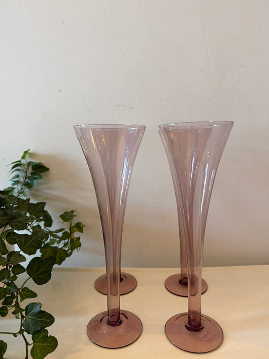 Set van 4 Italiaanse amethist flutes