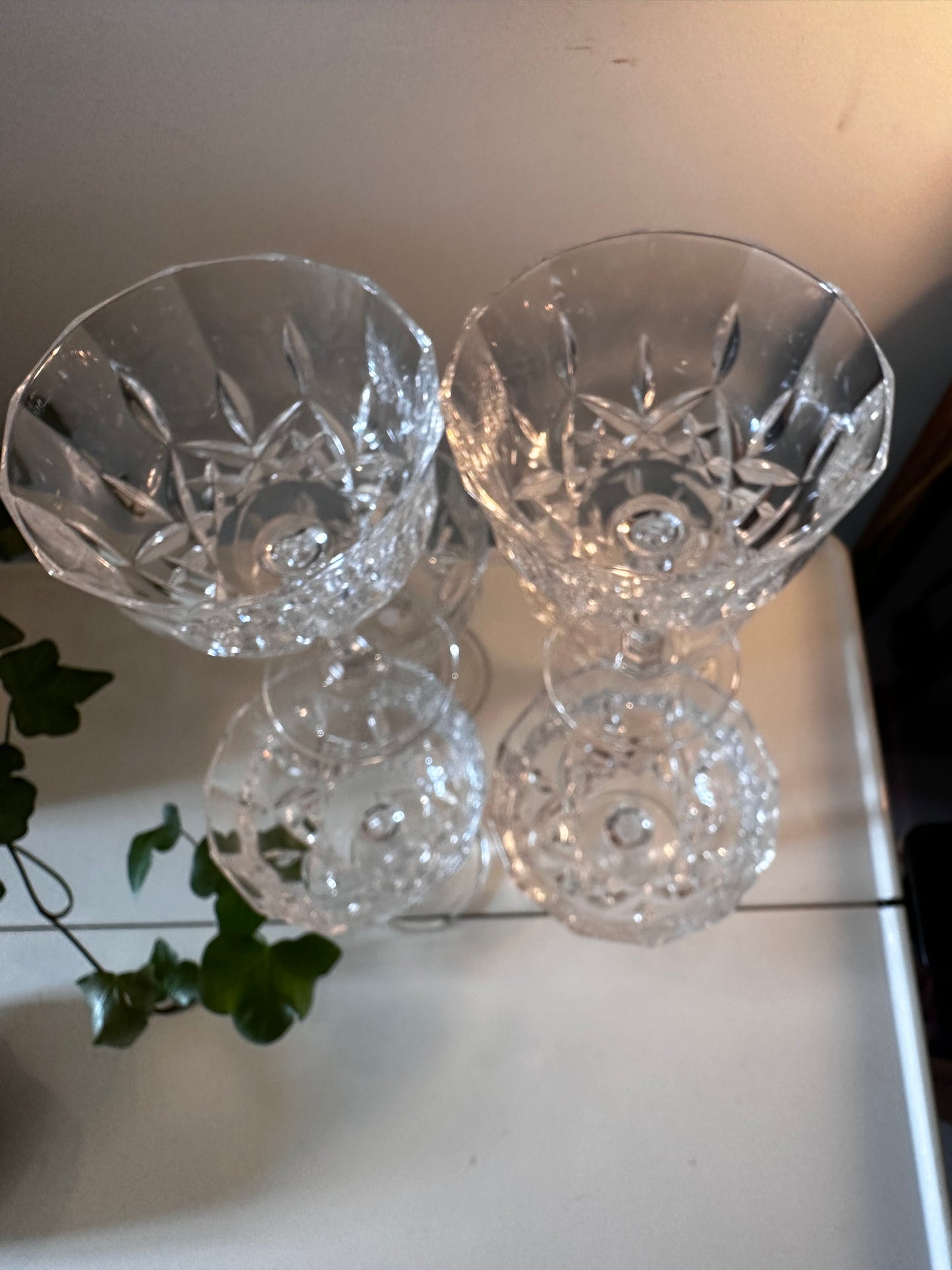 Vintage coupe champagne glazen kristal