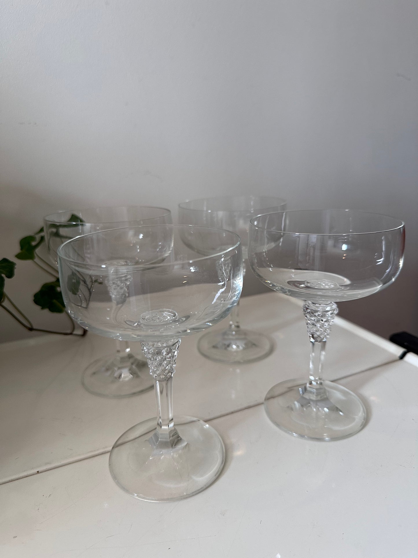 4 delige set coupe champagne glazen kristal