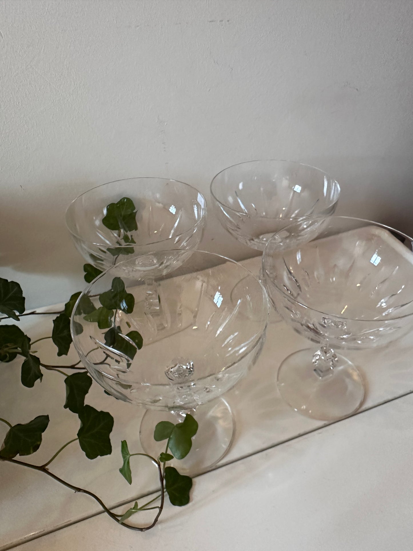 Vintage coupe champagne glazen kristal
