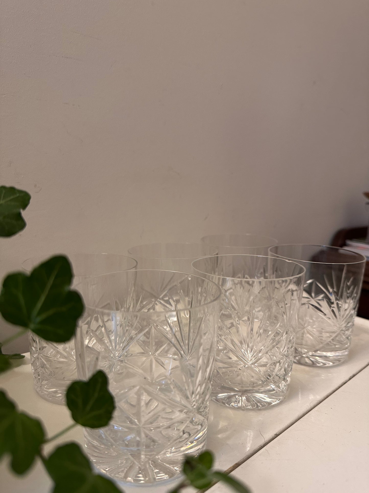 Set van 6 kristallen whiskey glazen