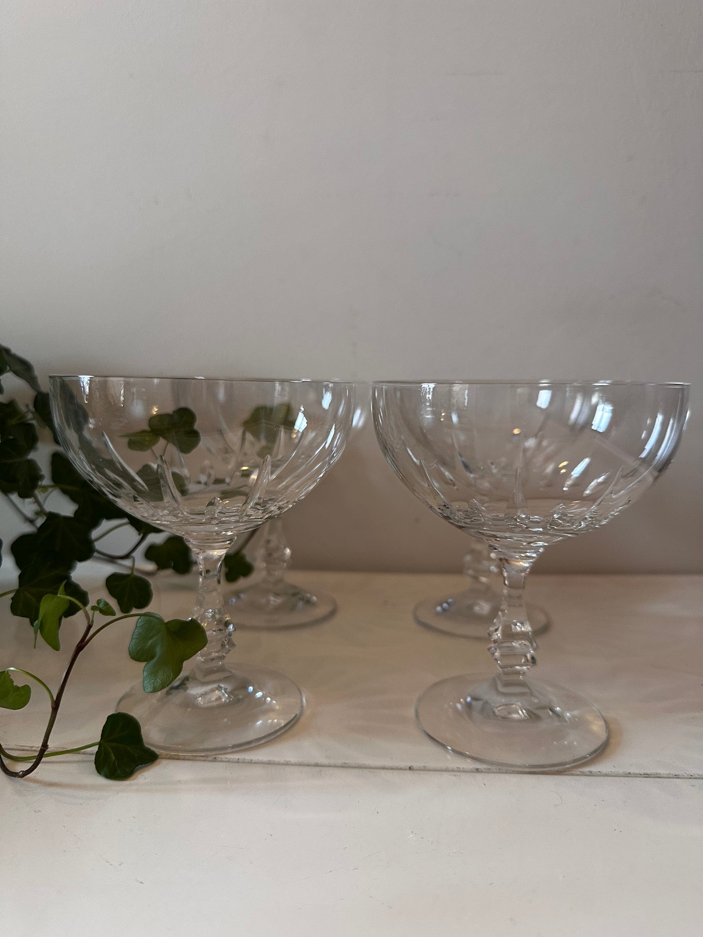 Vintage coupe champagne glazen kristal