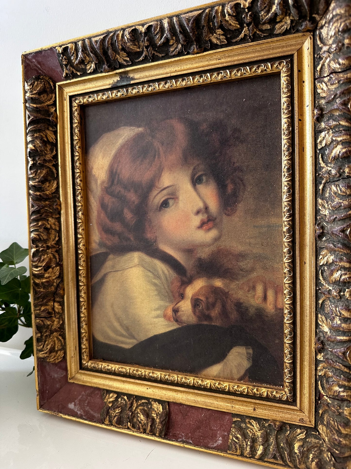 Romantisch brocante lijst met portret