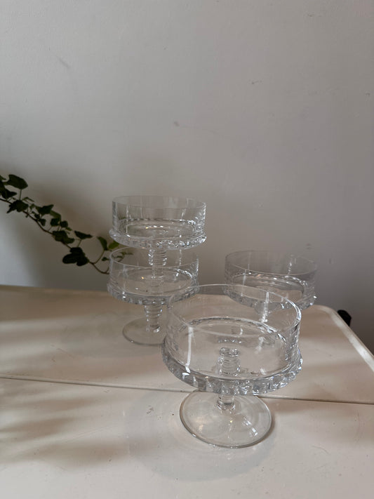 Kristallen coupe champagne glazen vintage