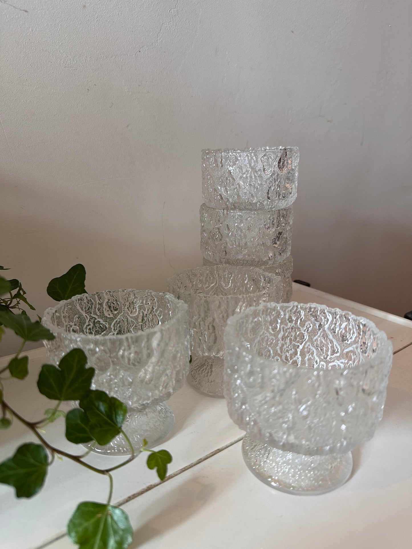 Set van 6 vintage glazen coupes