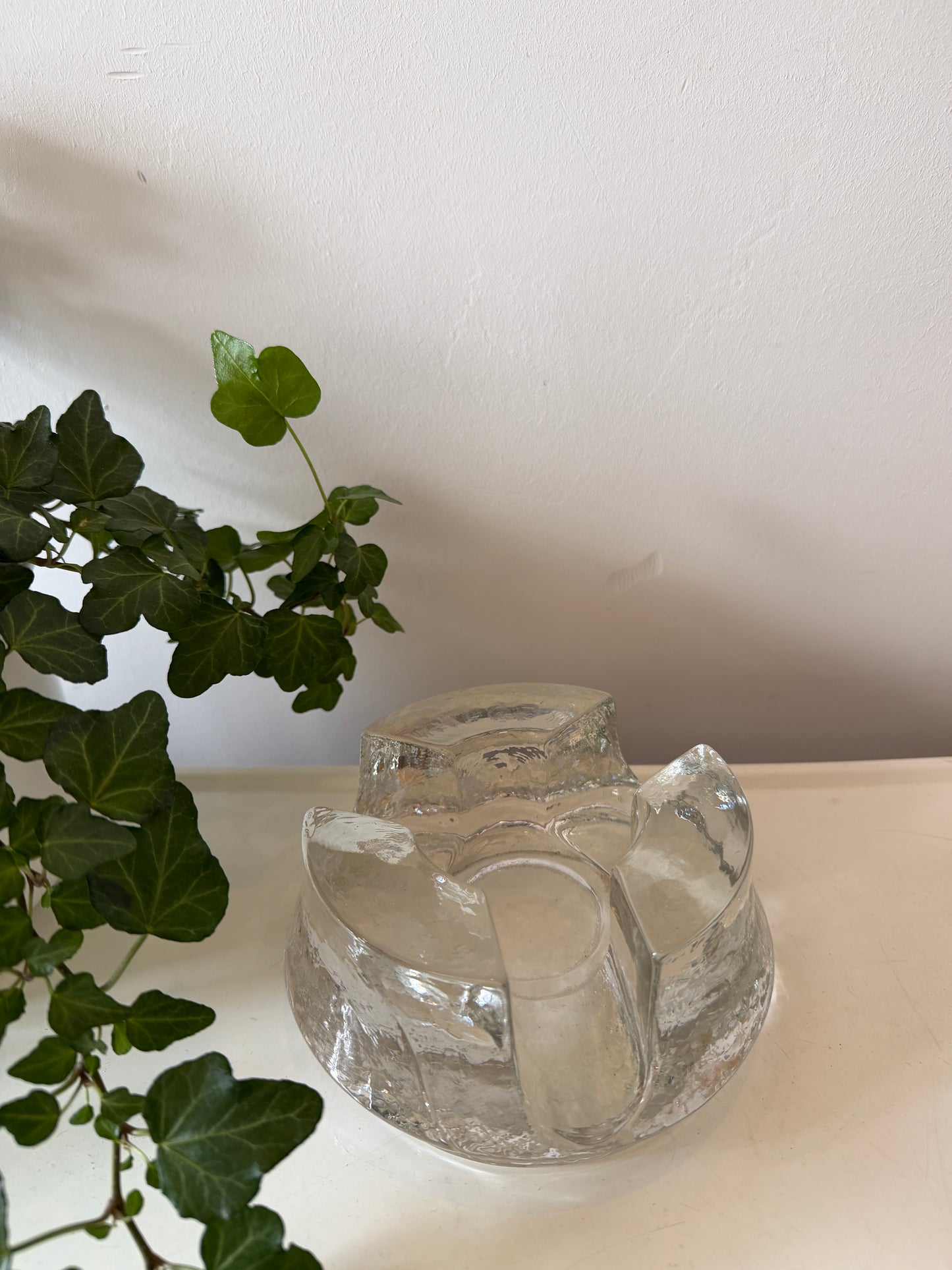 Brutalist waxine licht houder glas