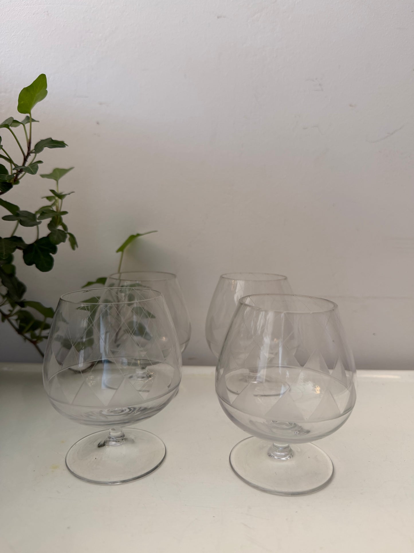 Set van 4 kristallen likeurglaasjes
