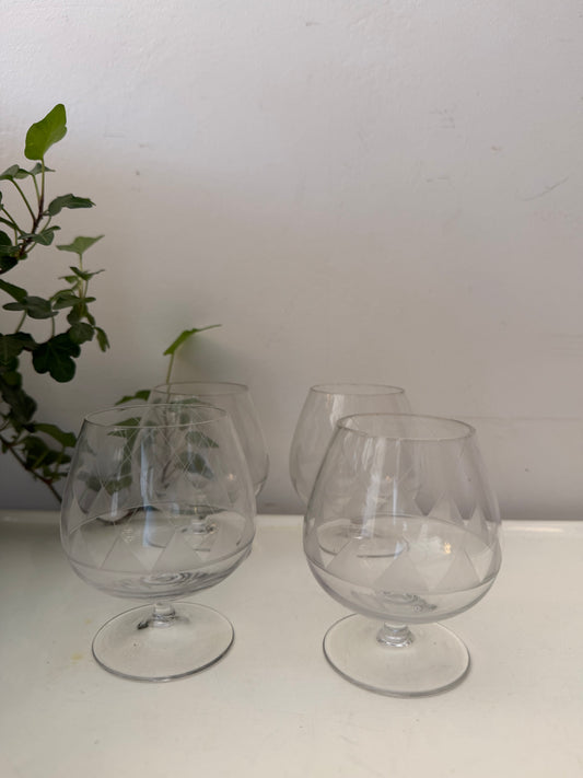 Set van 4 kristallen likeurglaasjes
