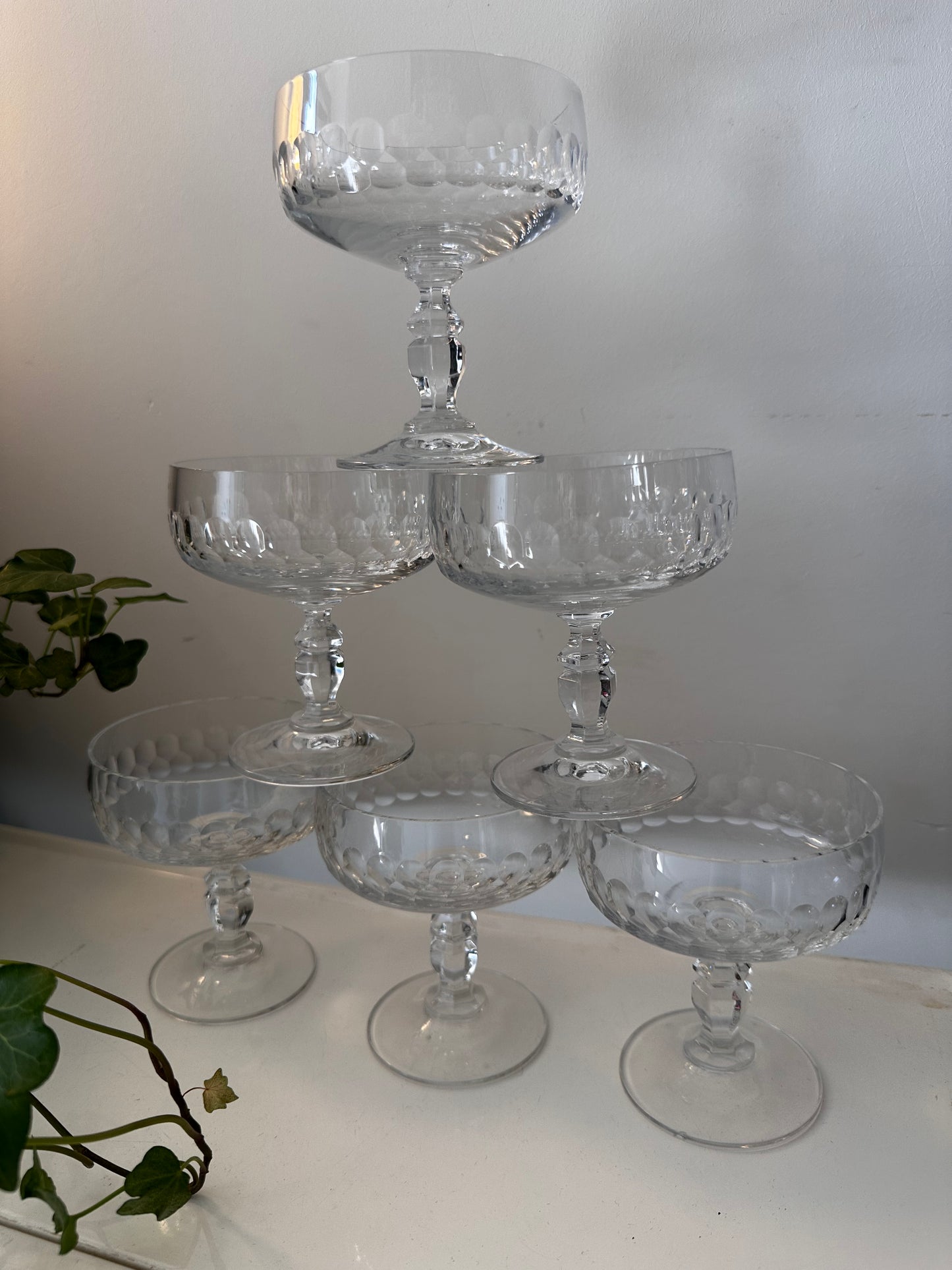 6 kristallen coupe champagne glazen