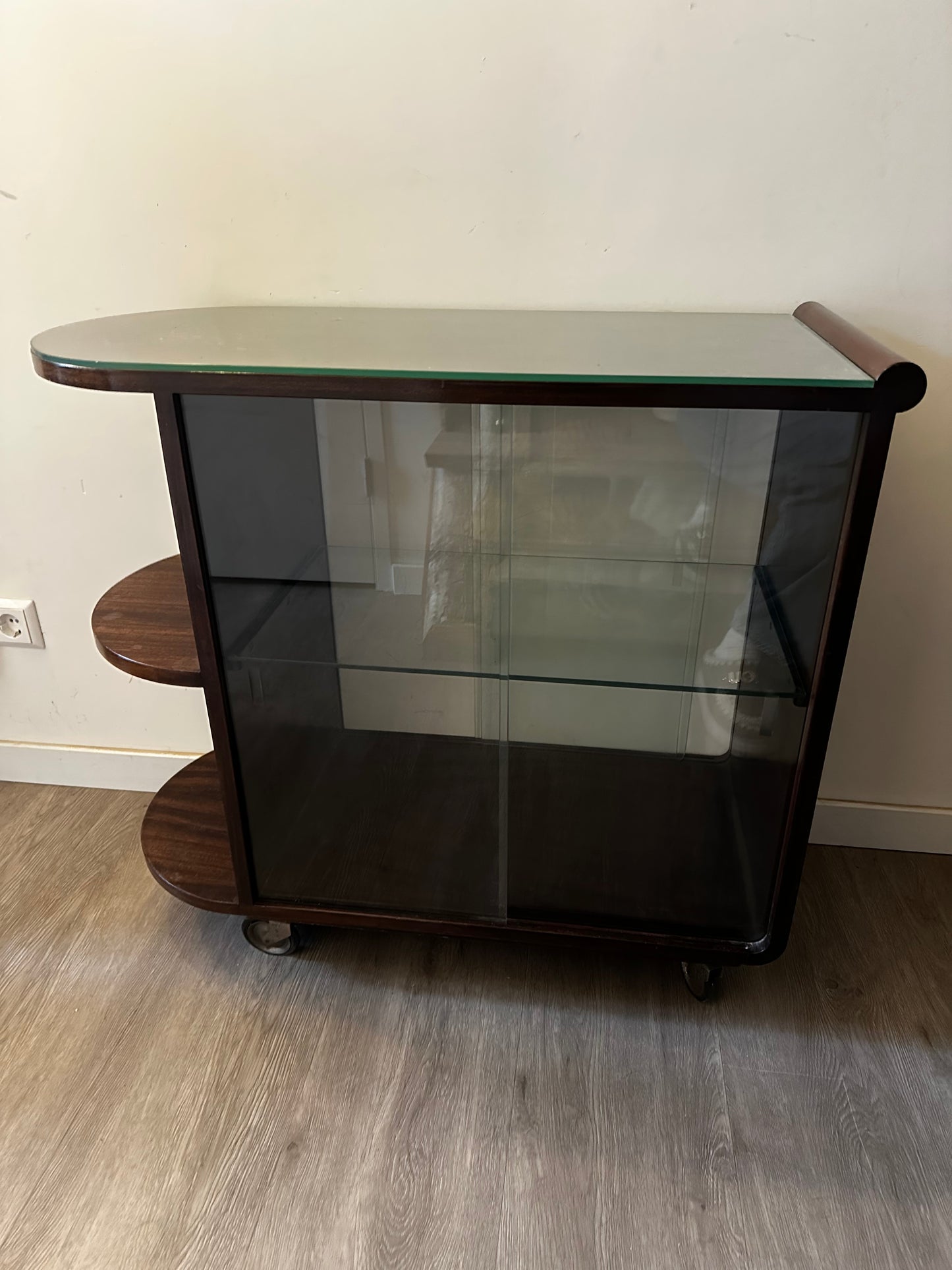 Art deco bar drankenkast op wielen