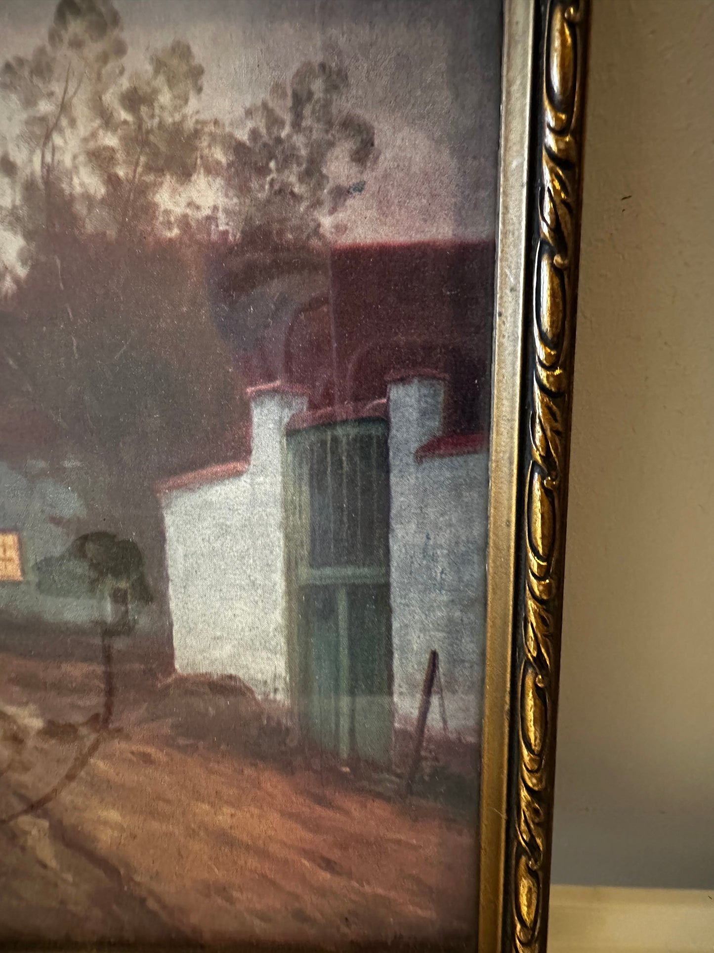 Brocante lijstje met romantisch prentje vintage